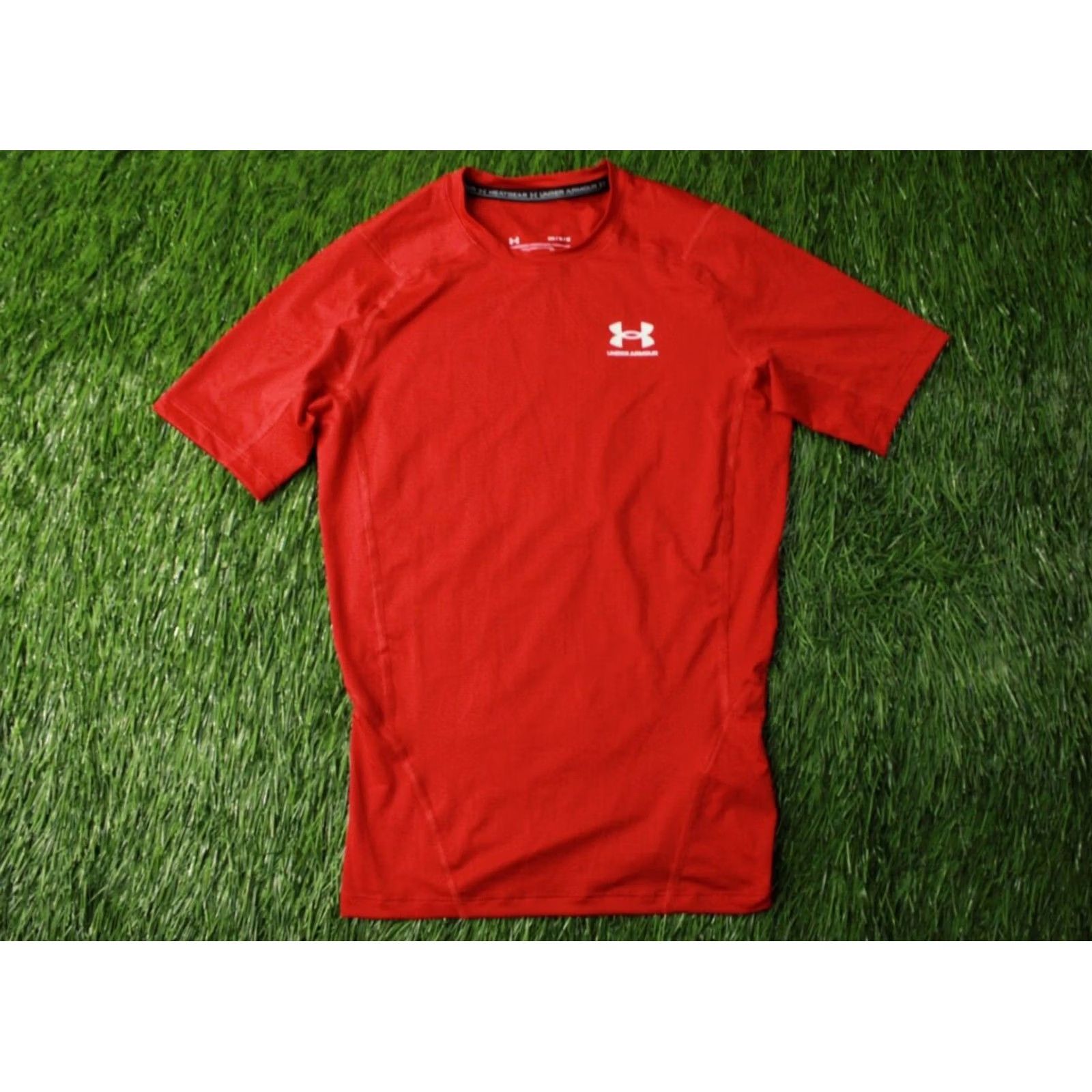 Under Armour UNDER ARMOUR HEATGEAR Shirt Men M Red 2022 Original Compression Jersey Short Sleeve Crew Neck Functional Base Layer- Men’s Size M Size US M / EU 48-50 / 2 - 2 Thumbnail