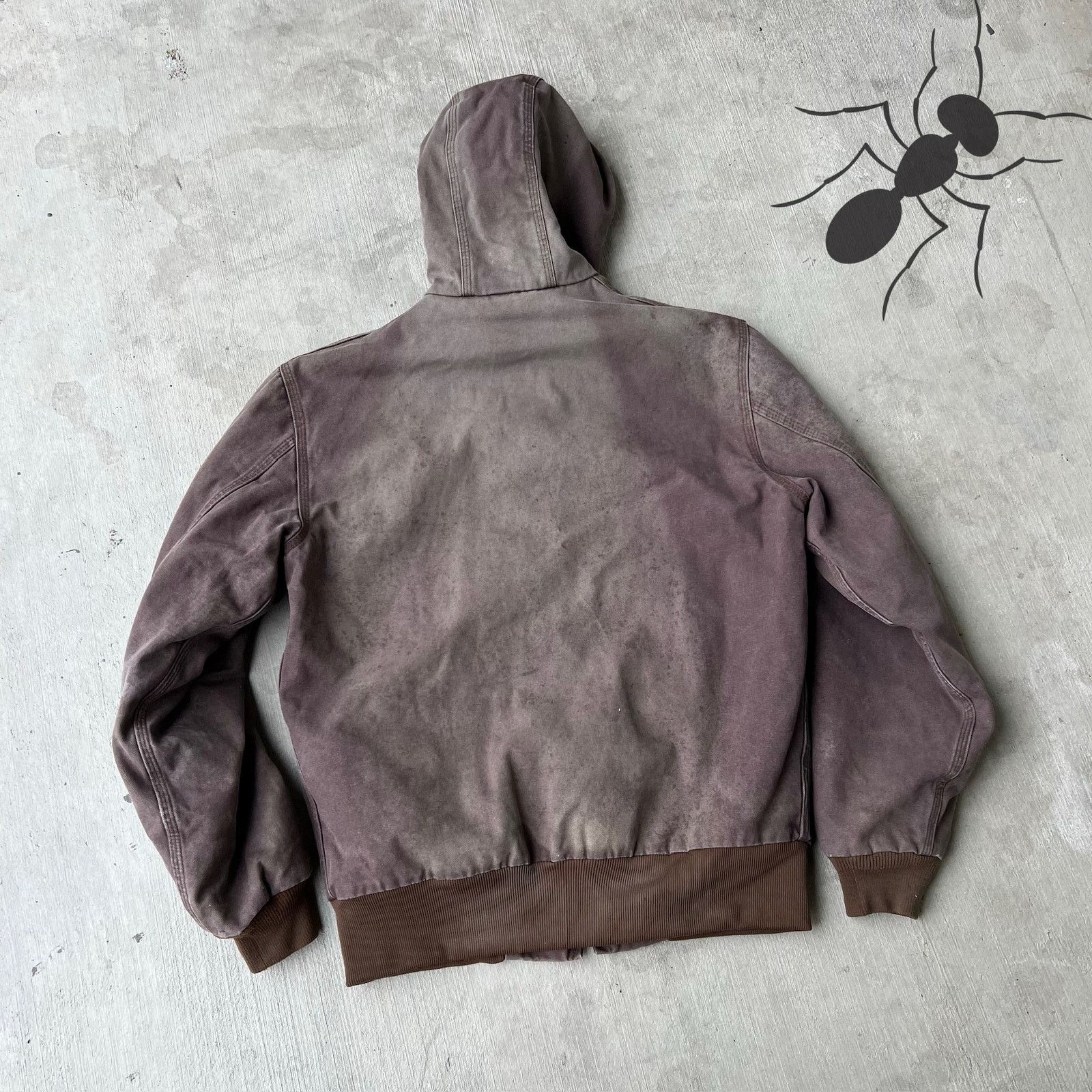 Carhartt × Vintage Carhartt J318 DKB faded brown hooded work wear jacket Size US M / EU 48-50 / 2 - 5 Thumbnail