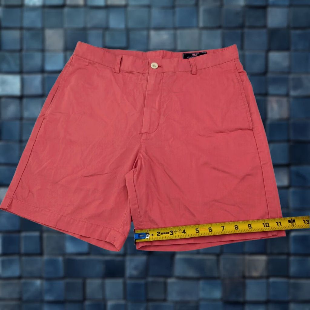 Vineyard Vines Vineyard Vines Club Chino Shorts Men 33 x 7 Salmon Red Pink Solid Flat Front Size US 33 - 1 Thumbnail