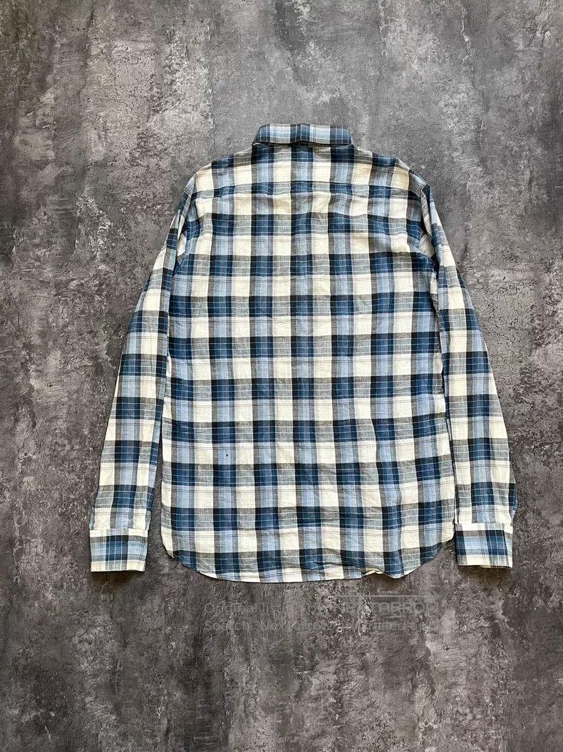 Saint Laurent Paris Saint Laurent Paris Blue and white gold thread plaid shirt Size US XXS / EU 40 - 8 Thumbnail