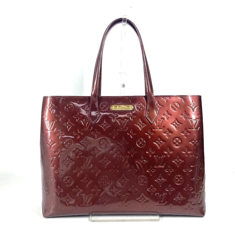 Louis Vuitton M91646 Monogram Vernis Wilshire Mm Briefcase Shawl Shoulder Bag Tote Handbag Women Rouge Fauvist Purple