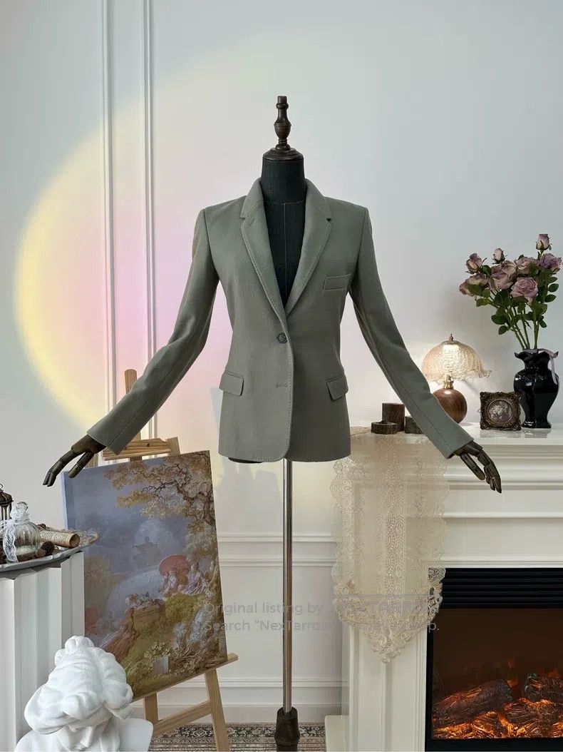 Hermes Hermes Cashmere Blazer Jacket, Gray Green Size XXS / US 00 / IT 34 - 1 Thumbnail