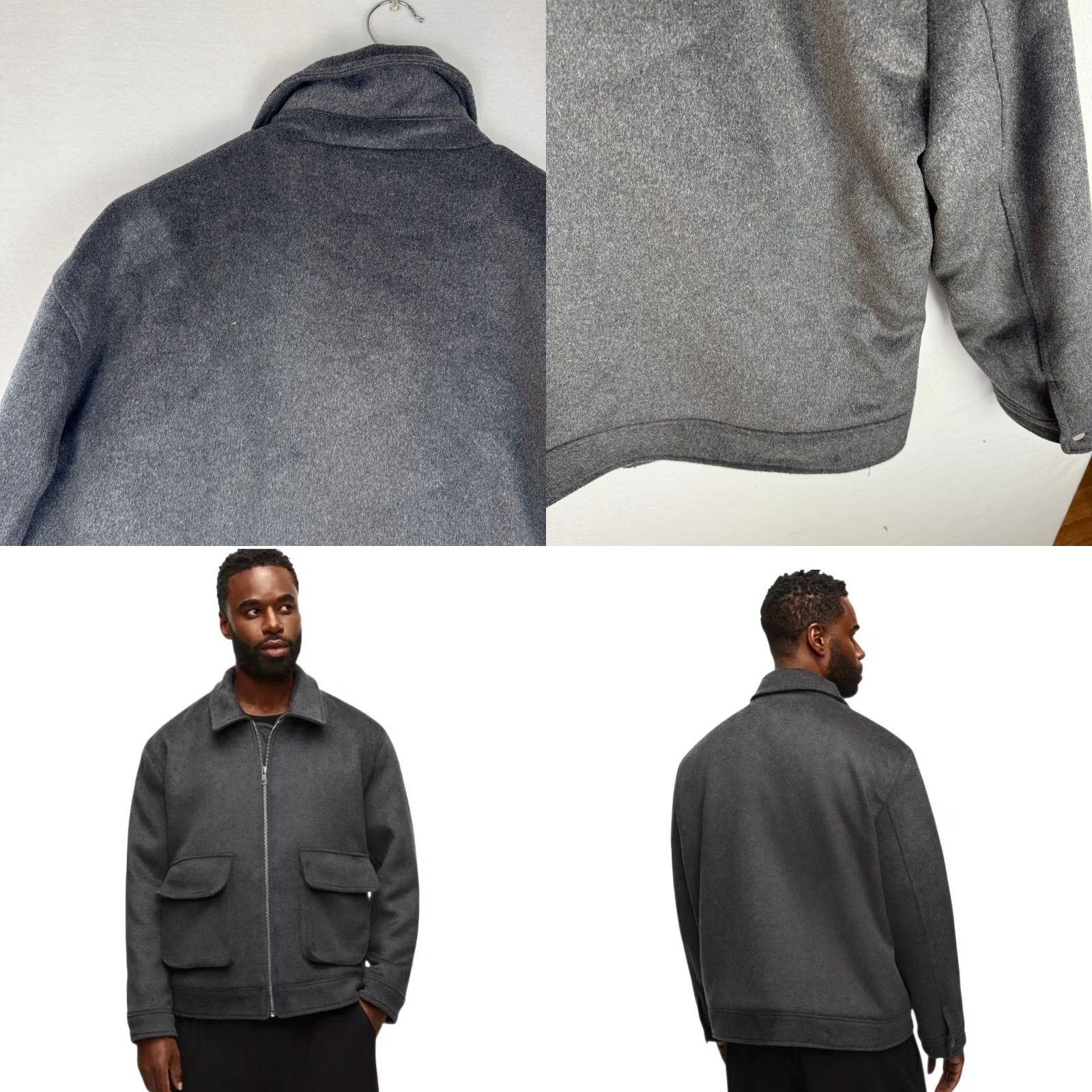 Vintage Mode of One Heather Onyx Utility Pocket Jacket Full Zip Wool Blend Mens Large Size US L / EU 52-54 / 3 - 9 Thumbnail