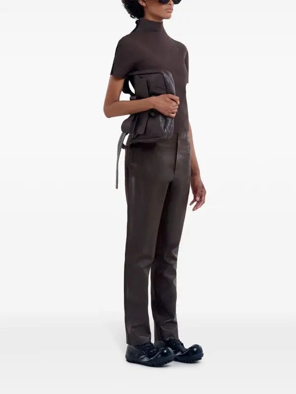 Marni o1w1db11125 Panelled Straight-Leg Trousers in Brown Size 26" / US 2 / IT 38 - 2 Thumbnail
