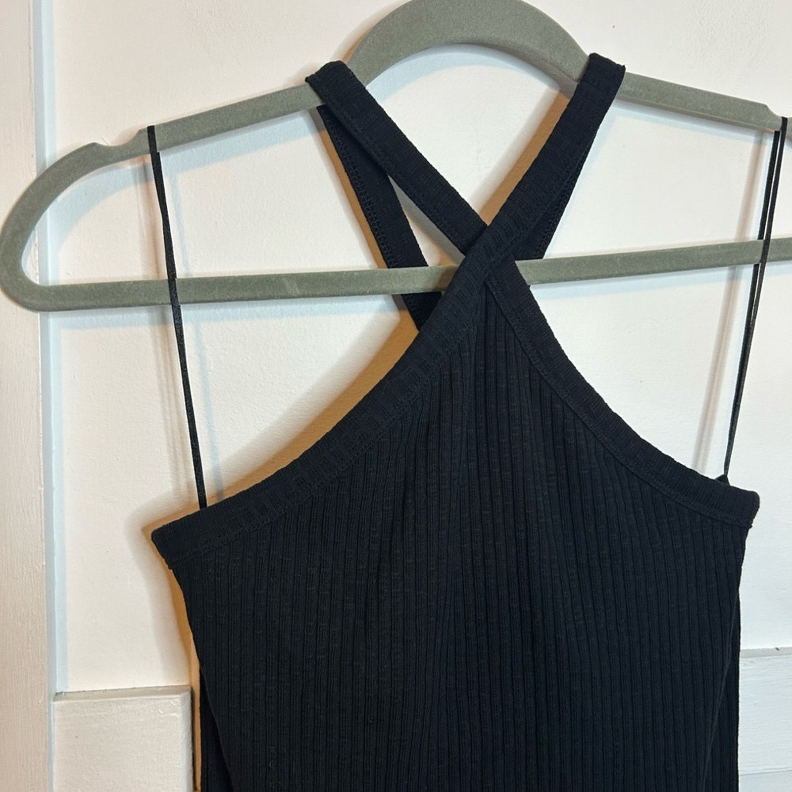 Old Navy Nwt Old Navy Black Rib Knit Halter Midi Dress Size M / US 6-8 / IT 42-44 - 5 Thumbnail
