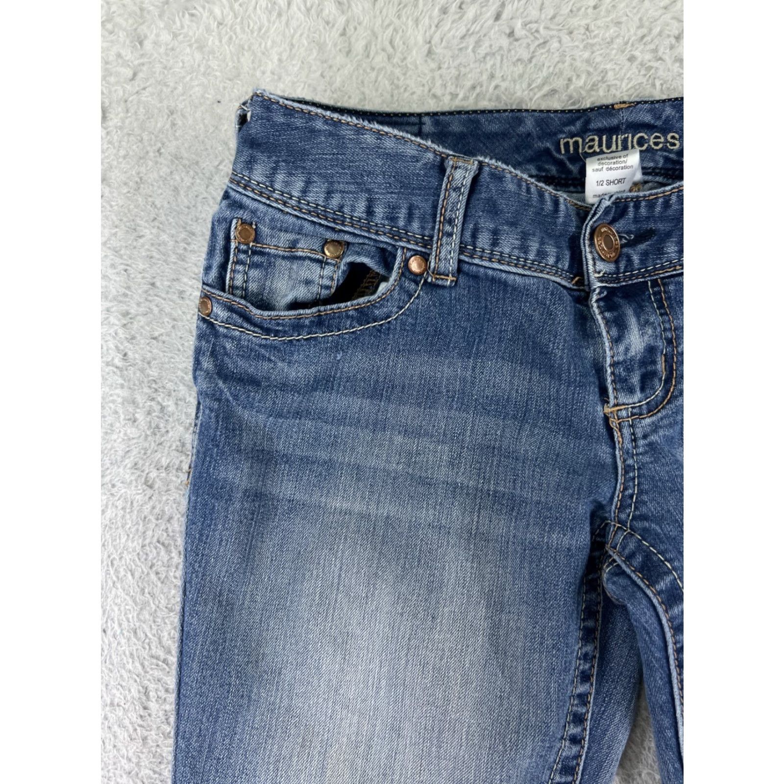 Vintage Maurices Jeans Womens 1 Blue Denim Bootcut Embroidered Cotton Blend Pant Size 25" / US 0 / IT 36 - 7 Thumbnail