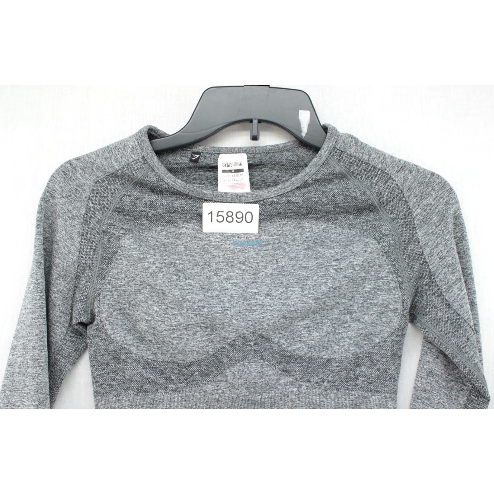 Gymshark Gymshark Top Women's Medium Gray Heather Flex Long Sleeve Cropped Cutout Back Shirt Adult Female Gray Heather Cropped Back Size M / US 6-8 / IT 42-44 - 8 Thumbnail