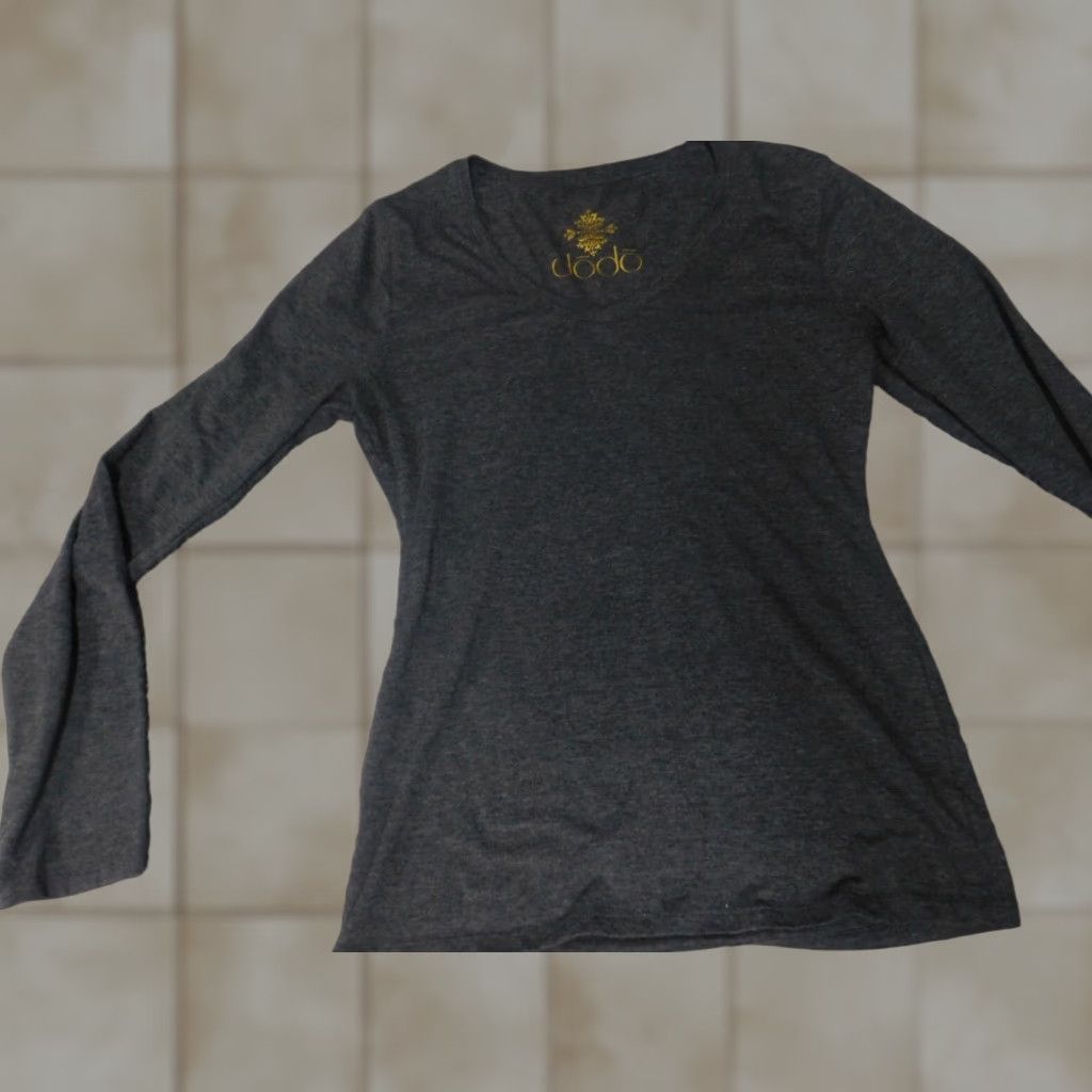 Vintage Dodo Blouse Shirt Women L Gray Cotton Stretch Pullover Casual Long Sleeve Collared Button Regular Basic Classic Vintage No Size L / US 10 / IT 46 - 1 Thumbnail