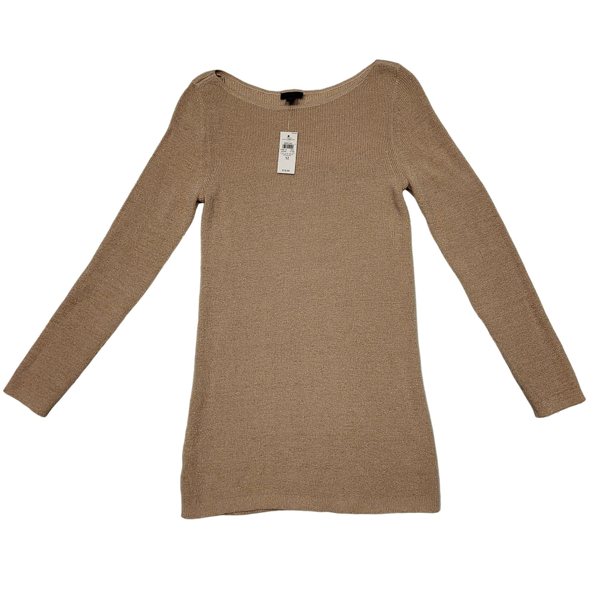 Ann Taylor Ann Taylor Factory Sparkle Sweater Dress Beige Gold Sparkle Size M / US 6-8 / IT 42-44 - 1 Thumbnail