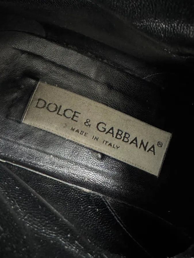 Dolce & Gabbana 2000s Dolce & Gabbana Army Black Leather Lace-Up Boots Size US 7.5 / EU 40-41 - 6 Thumbnail