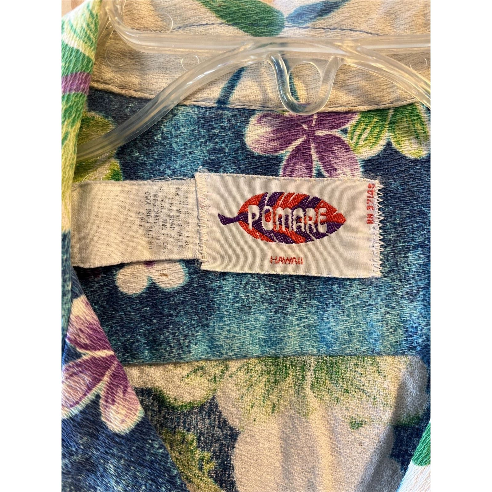 Other Pomare VTG Men’s Small Blue Floral Polyester Hawaiian Shirt Size US S / EU 44-46 / 1 - 3 Thumbnail