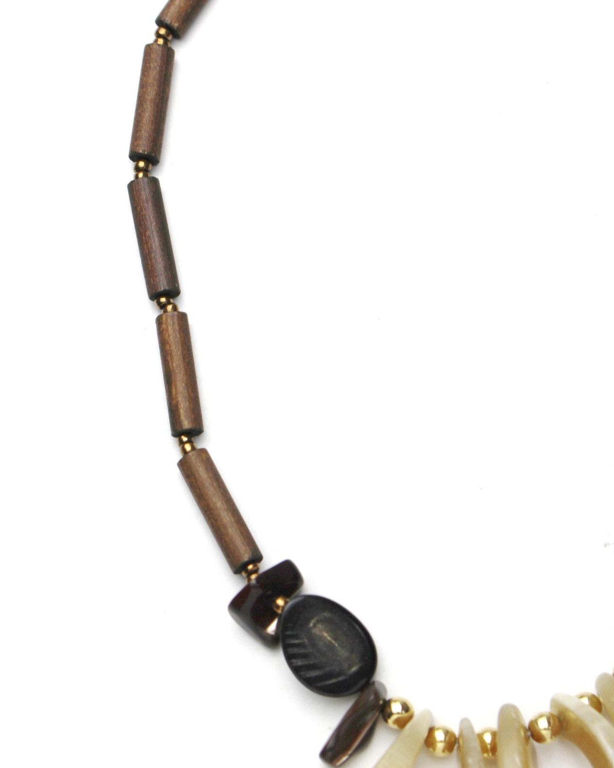 Vintage 2000S JAPANESE HANDCRAFTED NECKLACE BUFFALO HORN WOODEN Size ONE SIZE - 6 Thumbnail