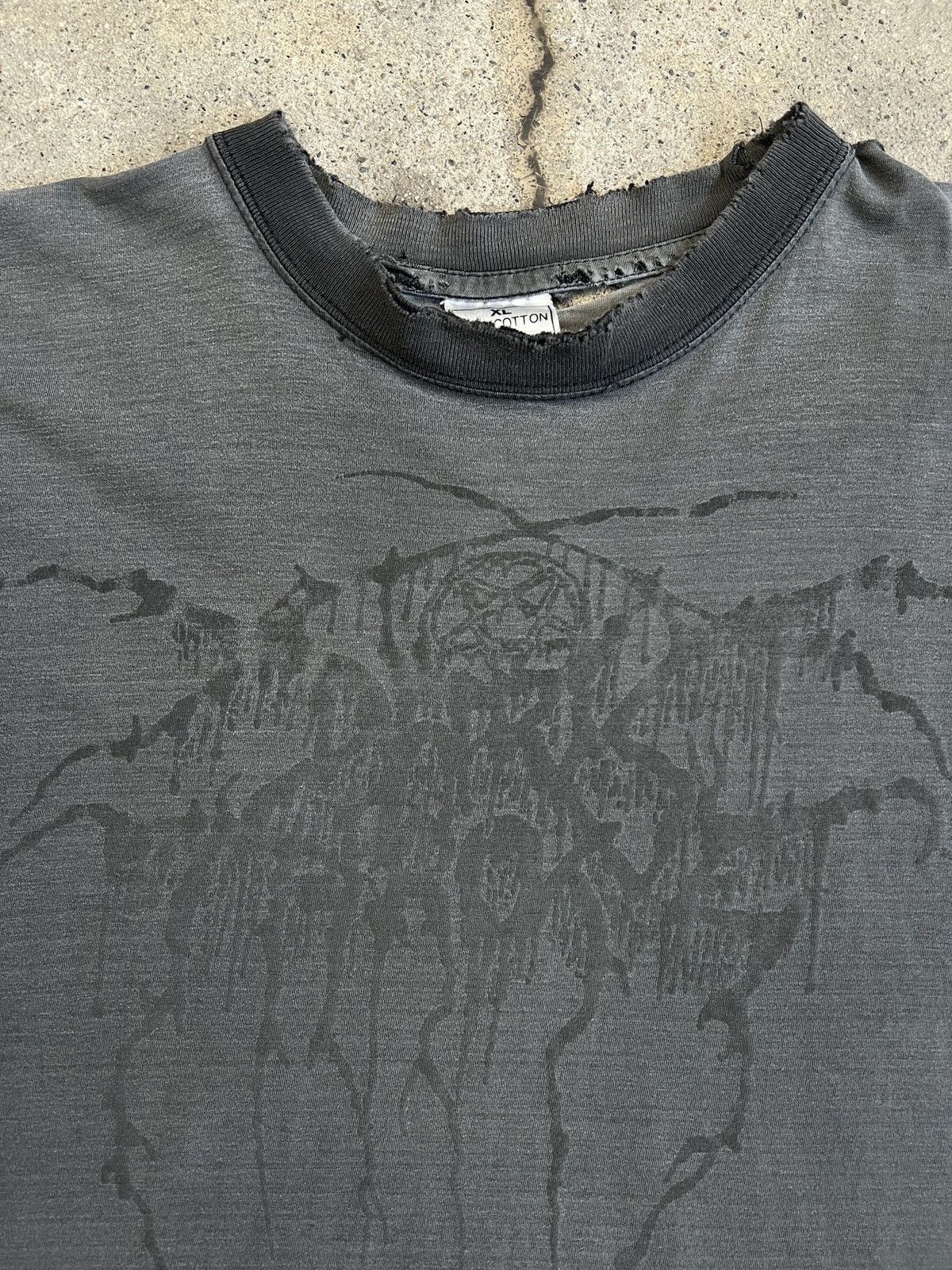 Vintage 1990s Darkthrone "TNBM" Band Tee Cut-Off Size US XL / EU 56 / 4 - 2 Thumbnail