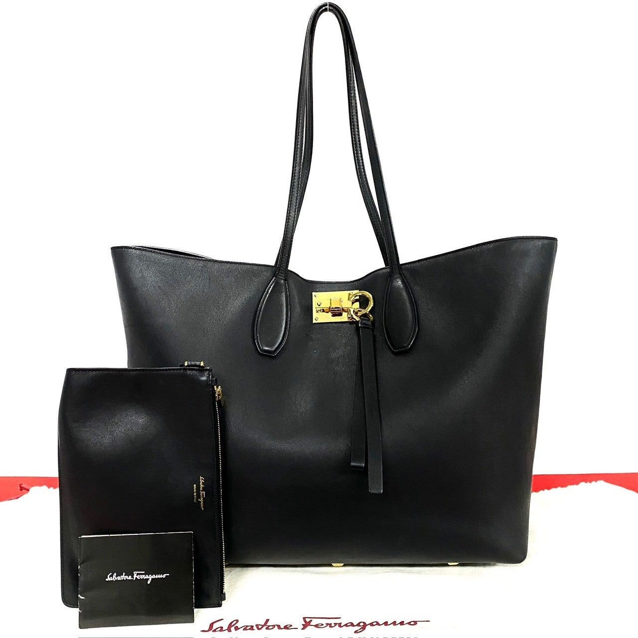 Salvatore Ferragamo Salvatore Ferragamo Tote Bag Black Leather Size ONE SIZE - 1 Thumbnail
