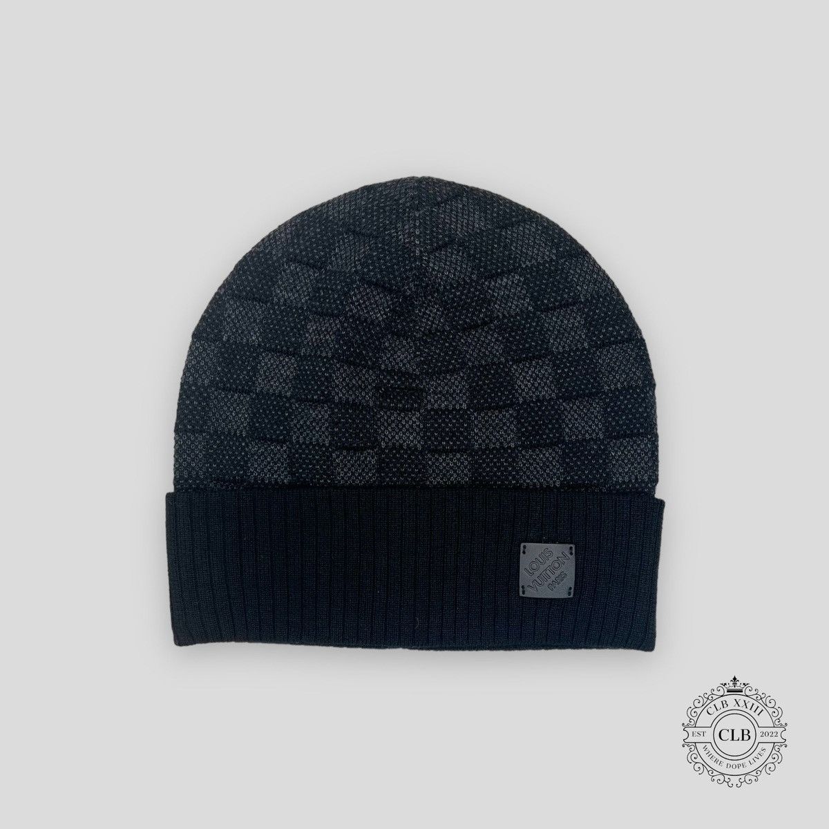 image of Louis Vuitton Petit Damier Hat - Black in Black/Grey, Men's