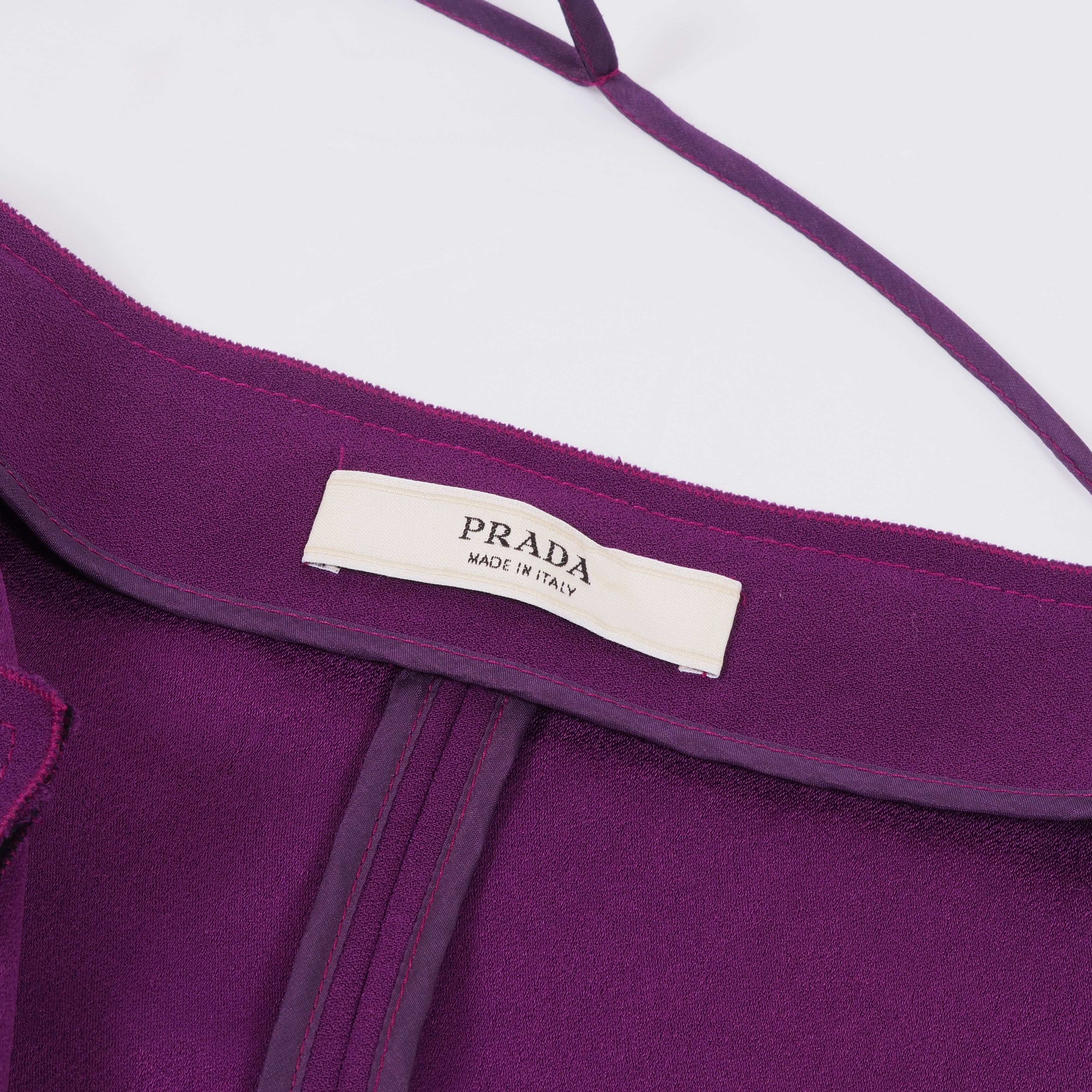 Prada Prada Vintage Purple Silk Peplum Tie Jacket Size M / US 6-8 / IT 42-44 - 6 Thumbnail