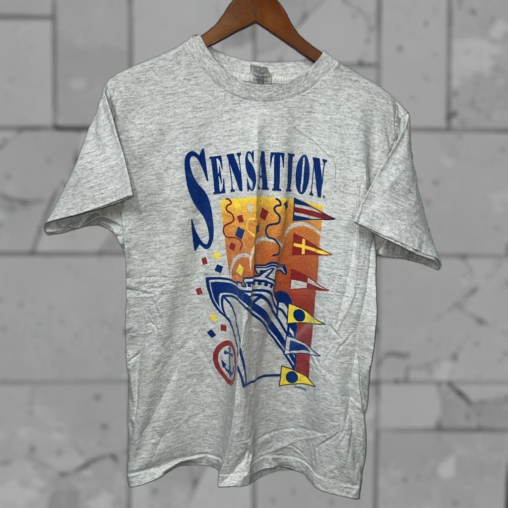 Vintage VINTAGE Belton SINGLE STITCH CRUISE T-Shirt Mens Size L USA Gray Stitch Size US L / EU 52-54 / 3 - 1 Thumbnail