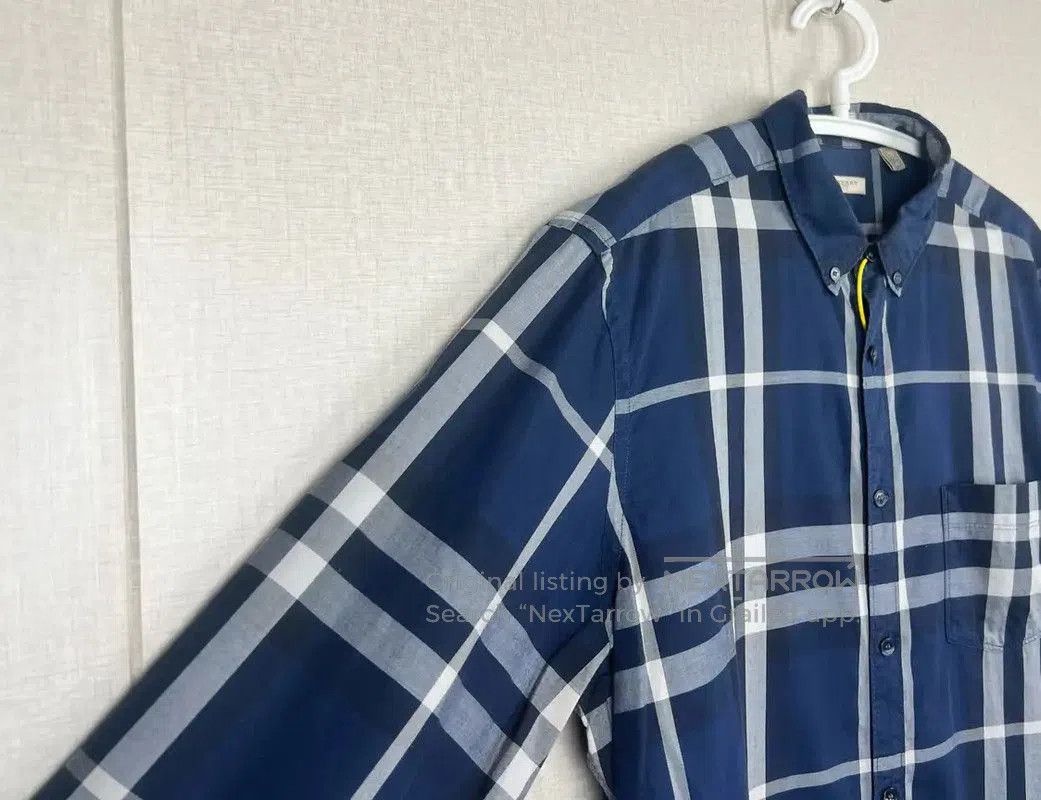 Burberry Burberry Navy Cotton Men's Shirt XL. Size US XL / EU 56 / 4 - 3 Thumbnail