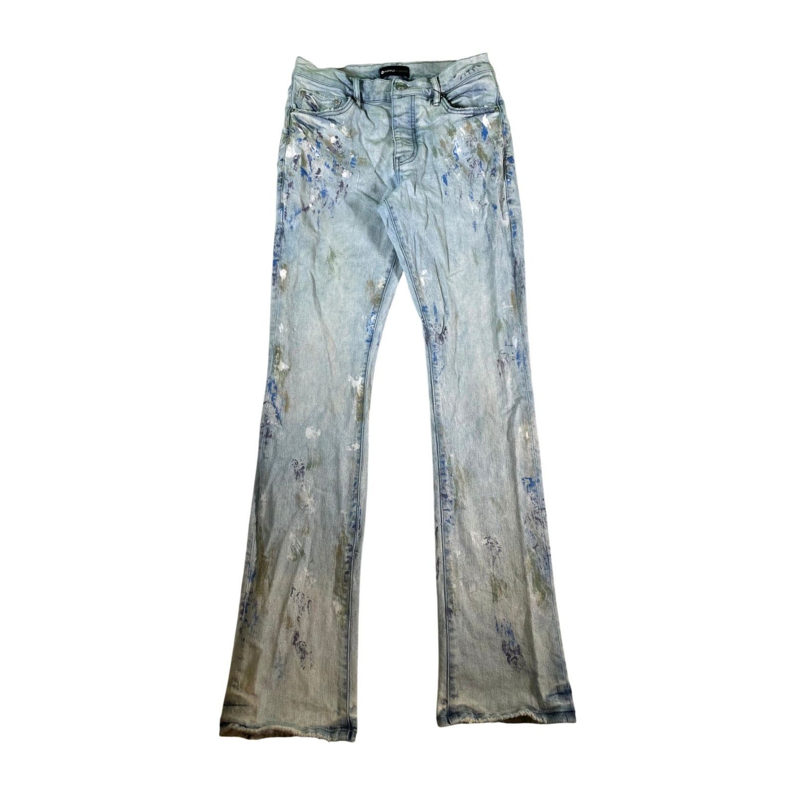 Purple Brand Purple Brand Splatter Light Wash Jeans Size US 31 - 1 Thumbnail