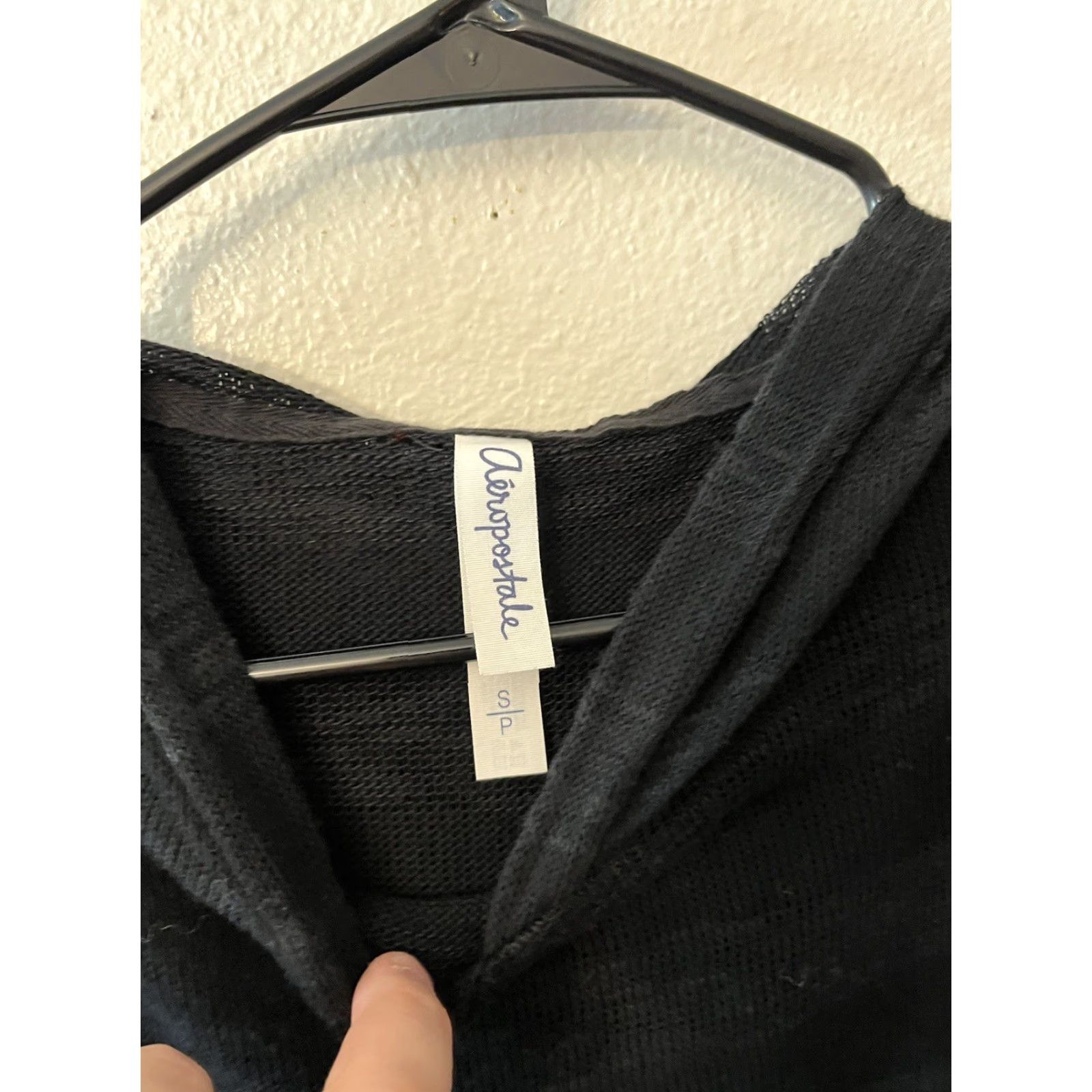 Aeropostale VINTAGE Aeropostale Hoodie Pullover Womens Small Black Casual Long Sleeve Cotton Blend Metal Theme Size S / US 4 / IT 40 - 3 Thumbnail