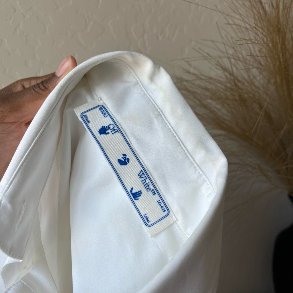 Off-White Off-White Top Embroidered Poplin Long Sleeve Draped Button U Size XS / US 0-2 / IT 36-38 - 15 Thumbnail