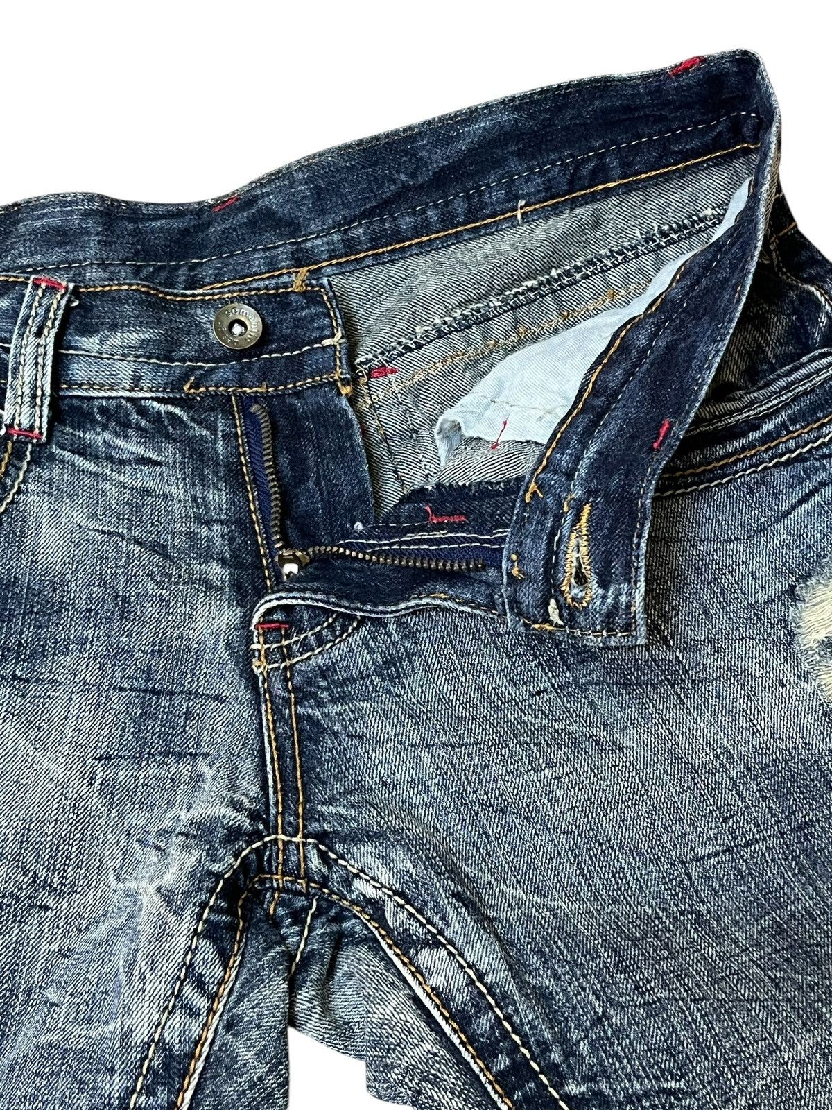 semanticdesign SICK🔥VINTAGE SEMANTIC DESIGN JAPAN DISTRESSED FLARED JEANS Size US 31 - 11 Thumbnail