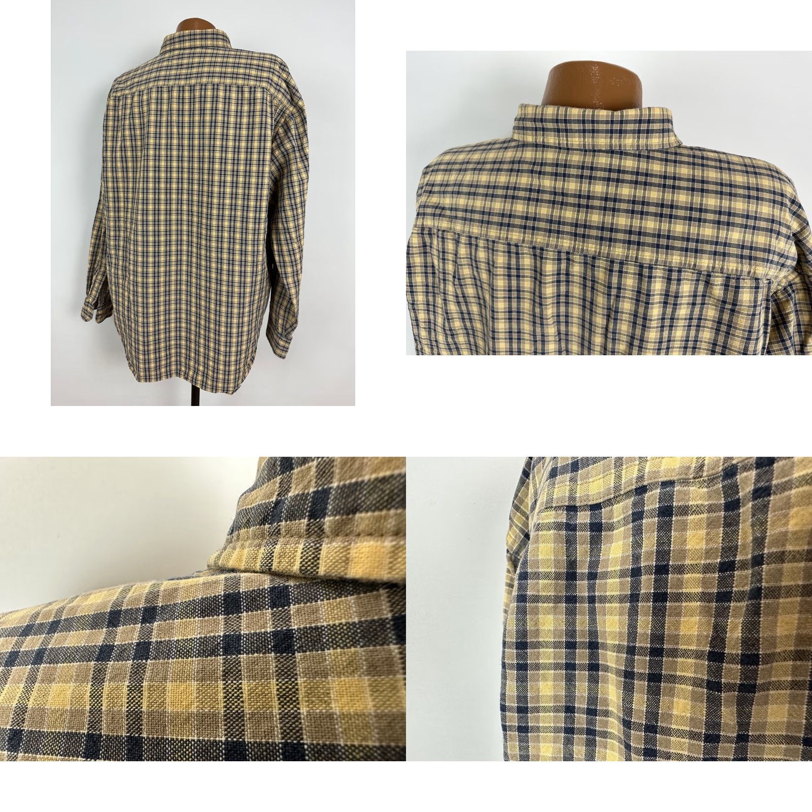 Vintage VINTAGE Denim Ridge Shirt Denim Ridge Button-Up Shirt Men XL Oversized Beige Check 90s Casual Hipster Size US XL / EU 56 / 4 - 8 Thumbnail