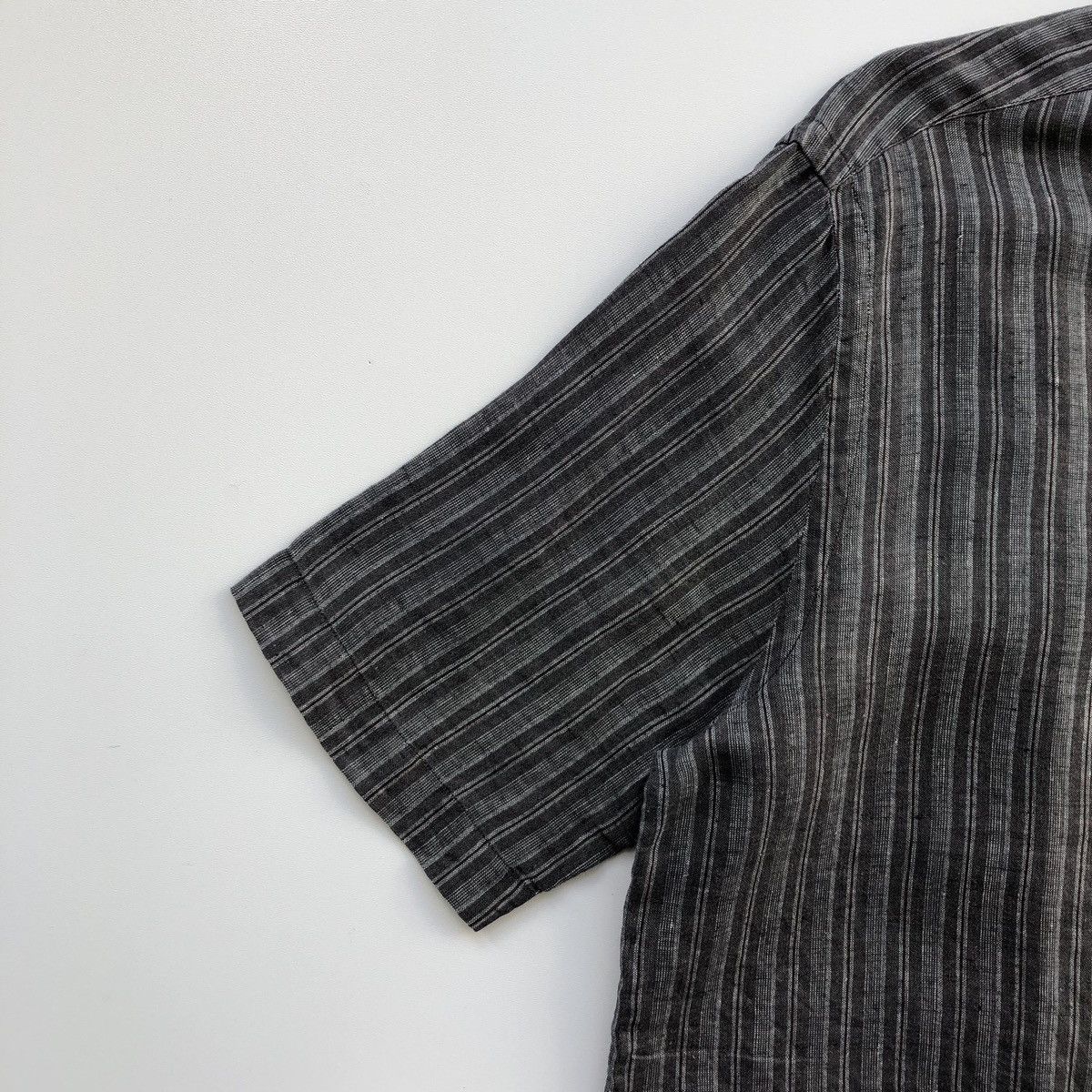 Bally × Vintage Bally Vintage Linen Button Ups Striped Shirt Grey Size US L / EU 52-54 / 3 - 4 Thumbnail