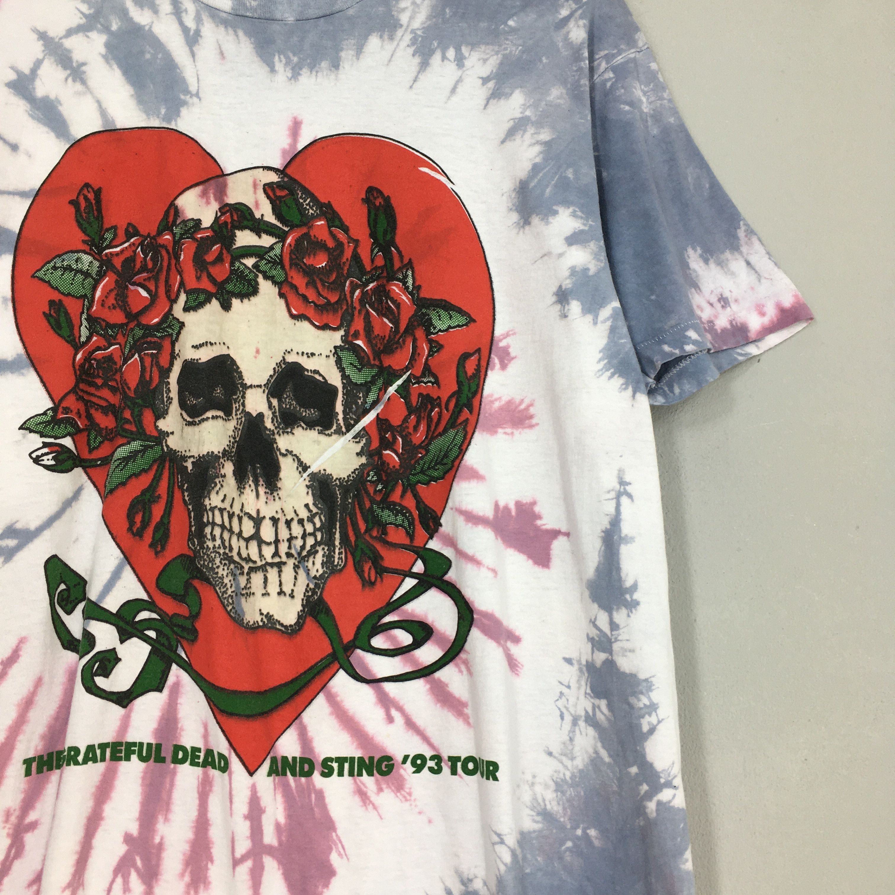 Band Tees × Grateful Dead × Vintage Vintage 90s Grateful Dead American Tour Tie Dye Tshirt XL Size US XL / EU 56 / 4 - 2 Thumbnail