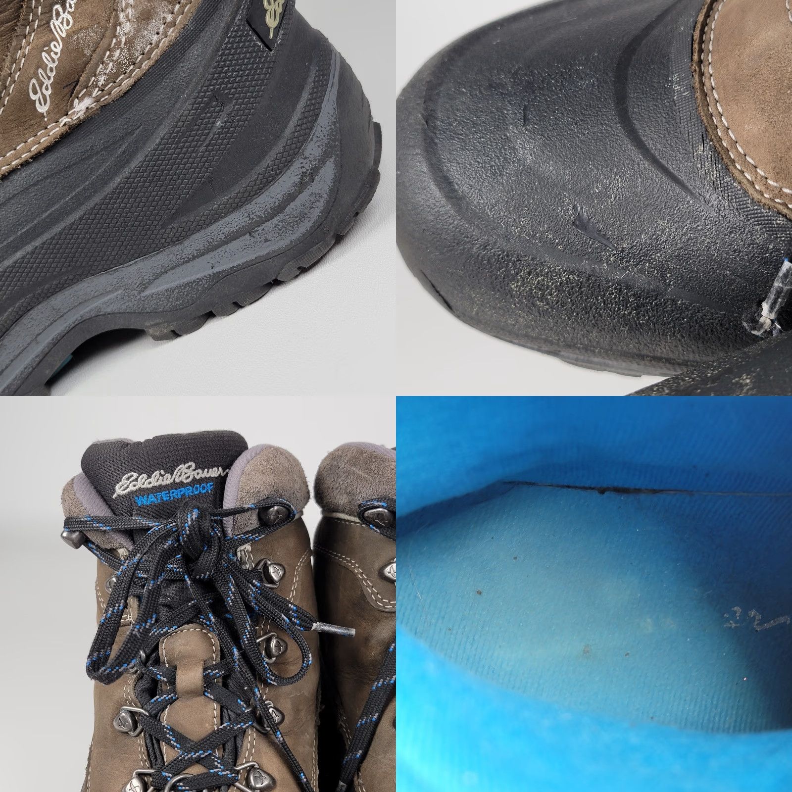Eddie Bauer Eddie Bauer Mens Snow Boots Winter Waterproof Insulated 200g Thermafill Two Tone Brown Leather Rubber Snowfoil Boots Mens 10 Shoes Size US 10 / EU 43 - 9 Thumbnail