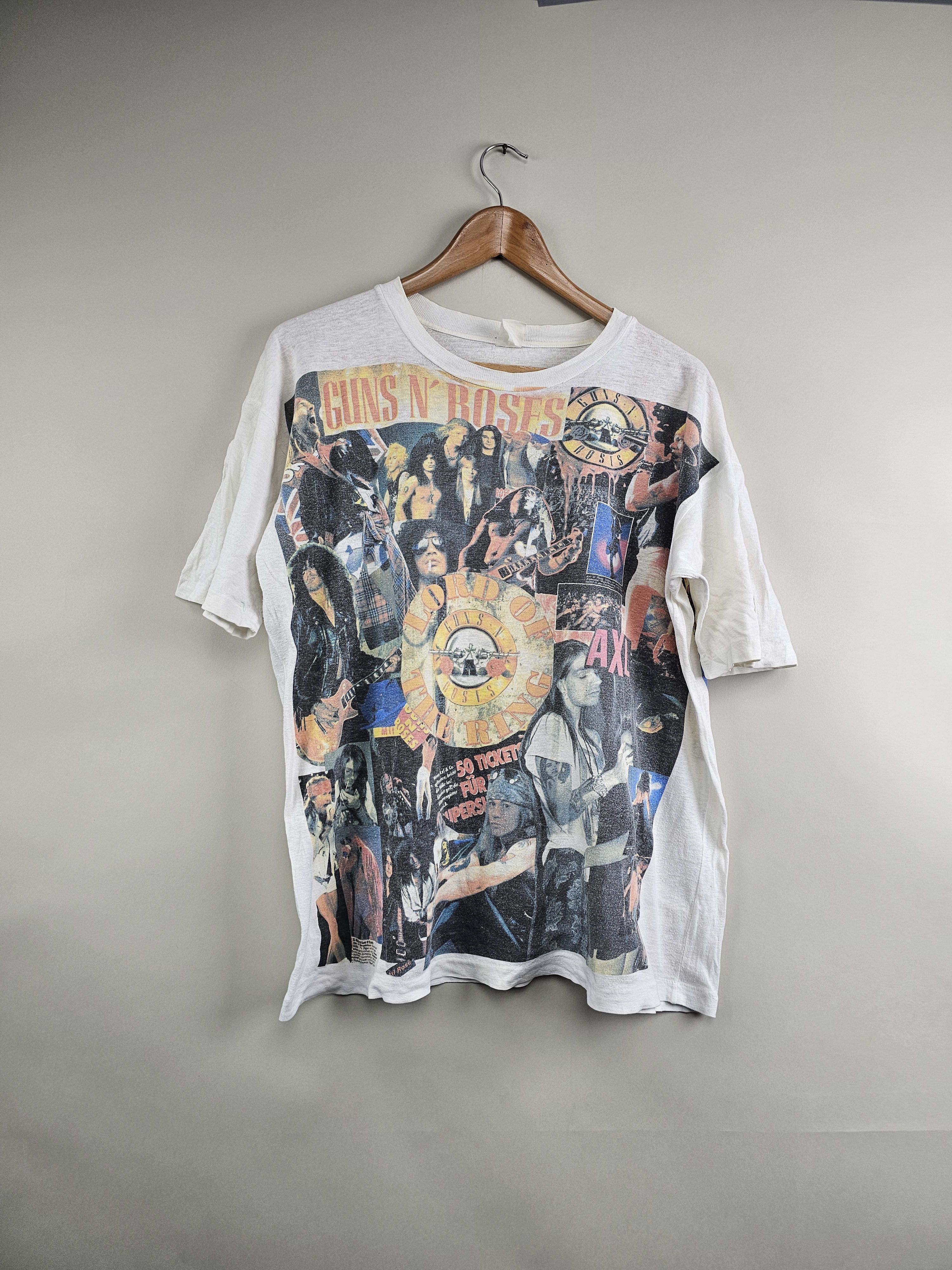 image of Band Tees x Guns N Roses 90's Guns N Roses Axl Rose Soundgarden Faith No More in White, Men's