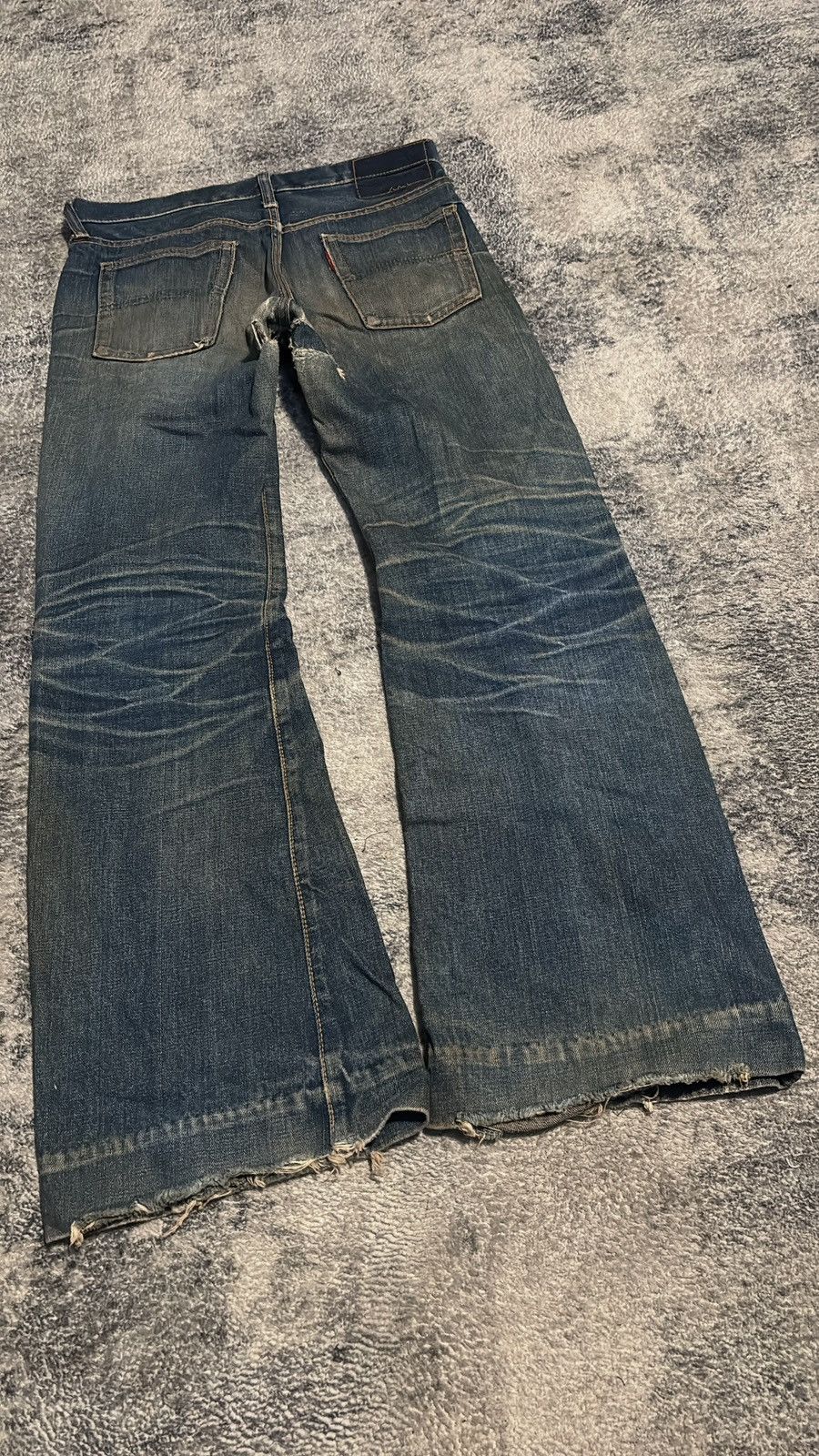 Vintage vintage 1970s big stone bootcut flare denim Size US 30 / EU 46 - 6 Thumbnail