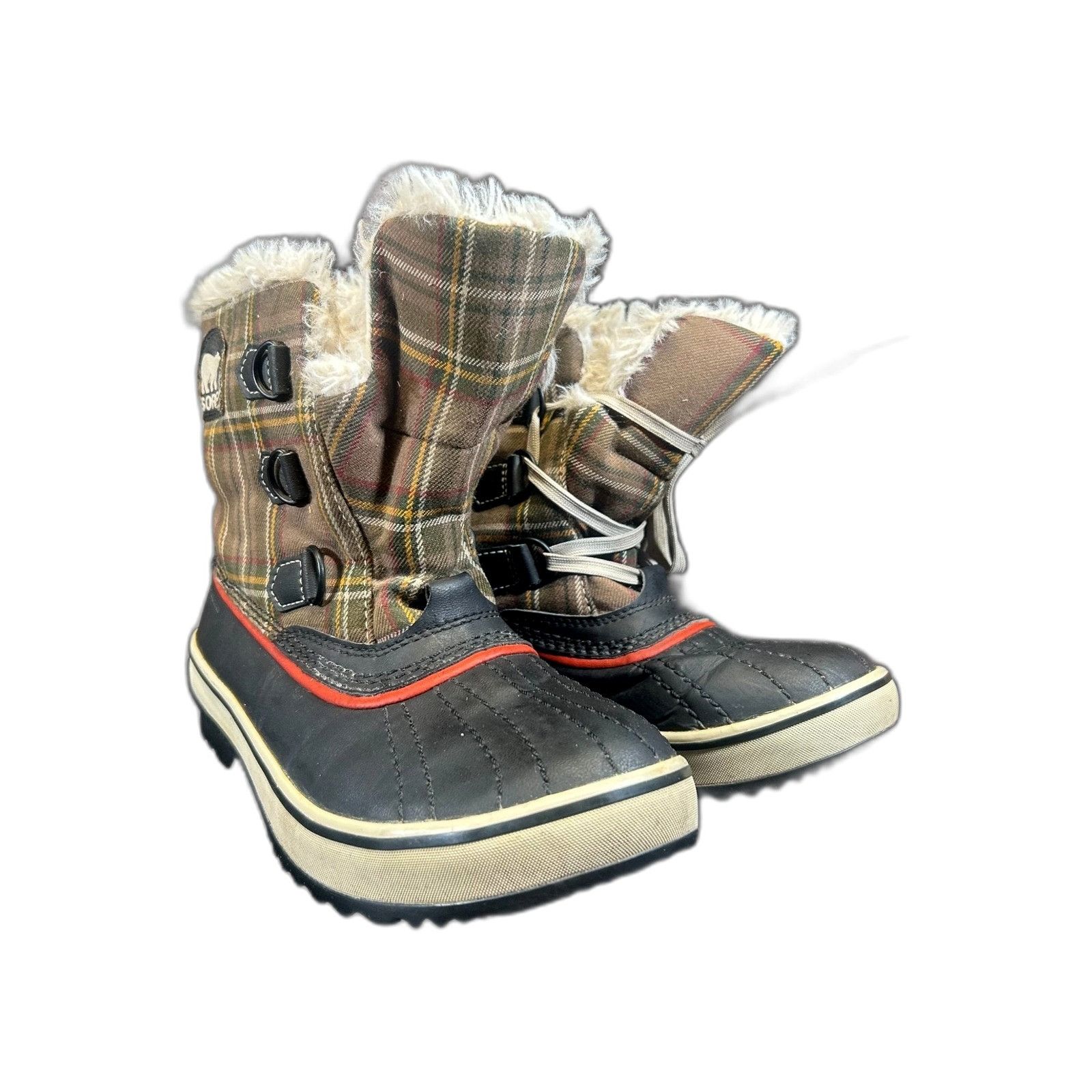 SOREL Sorel Women's 7 Snow Duck Boots Tartan Plaid Fur Lined Water Size US 7 / EU 40 - 5 Thumbnail
