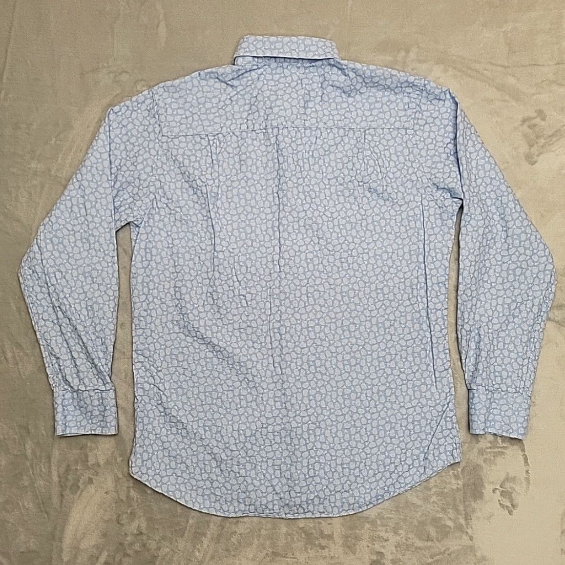 David Donahue David Donahue Shirt Mens 16 M/L Blue Micro Paisley Long Sleeve Dress Casual Shirt Size US L / EU 52-54 / 3 - 6 Thumbnail
