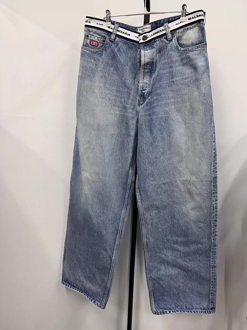 Other Balenciaga size M Washed Belt Washed Black Wide Leg Destru Size US 26 / EU 42 - 1 Thumbnail
