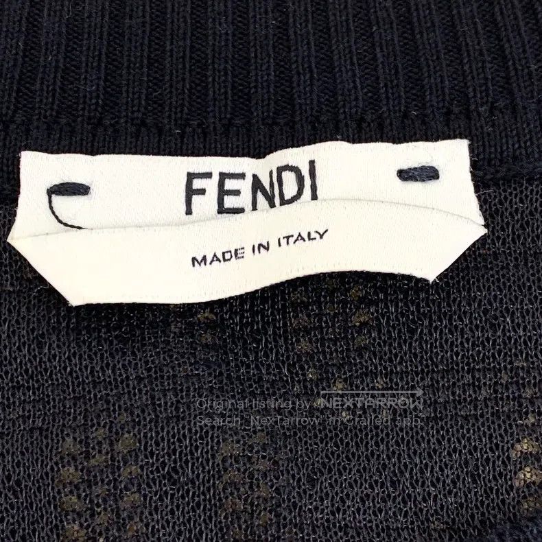 Fendi Fendi Black Logo Relief Full-Print Cotton Round Neck Long Size XS / US 0-2 / IT 36-38 - 5 Thumbnail