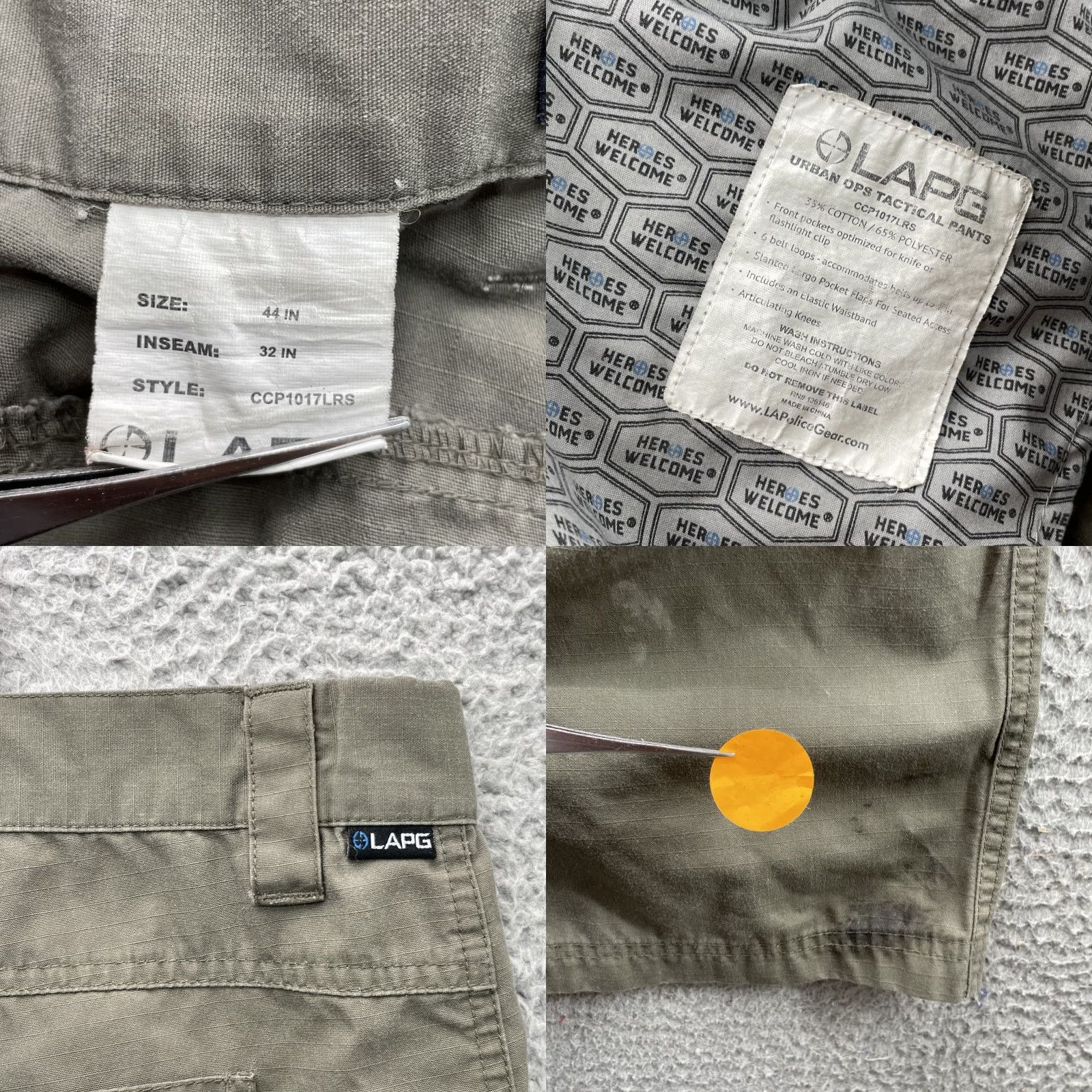Vintage LAPG Ripstop Tactical Cargo Pants Men's 43x30* Workwear Outdoor Performance Hike Cargo Pants Men Green Size US 43 - 8 Thumbnail