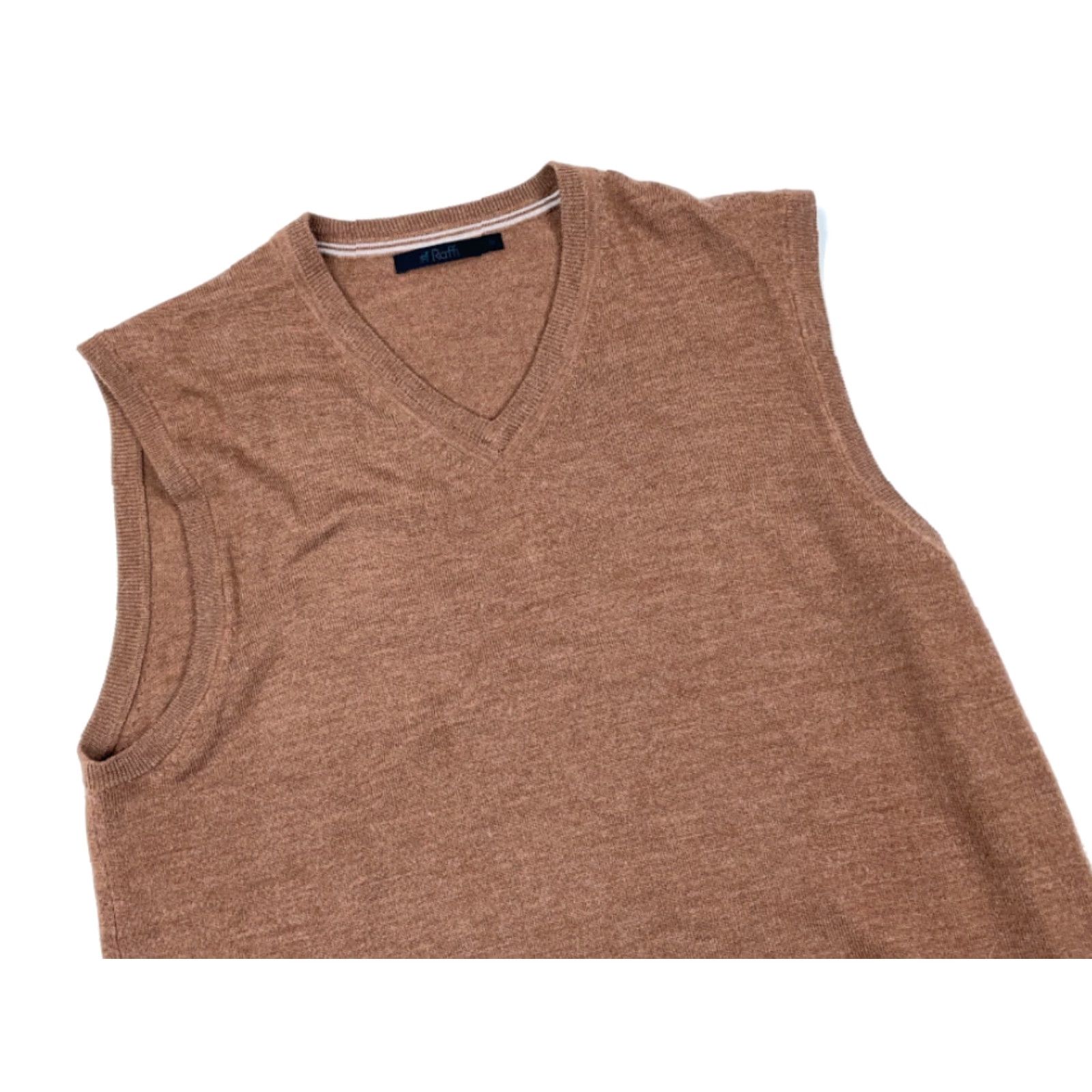 Vintage VTG 90s Brown Merino Wool V-Neck Sweater Vest Adult XL Lightweight Pullover Knit Mens Raffi Size US XL / EU 56 / 4 - 3 Thumbnail