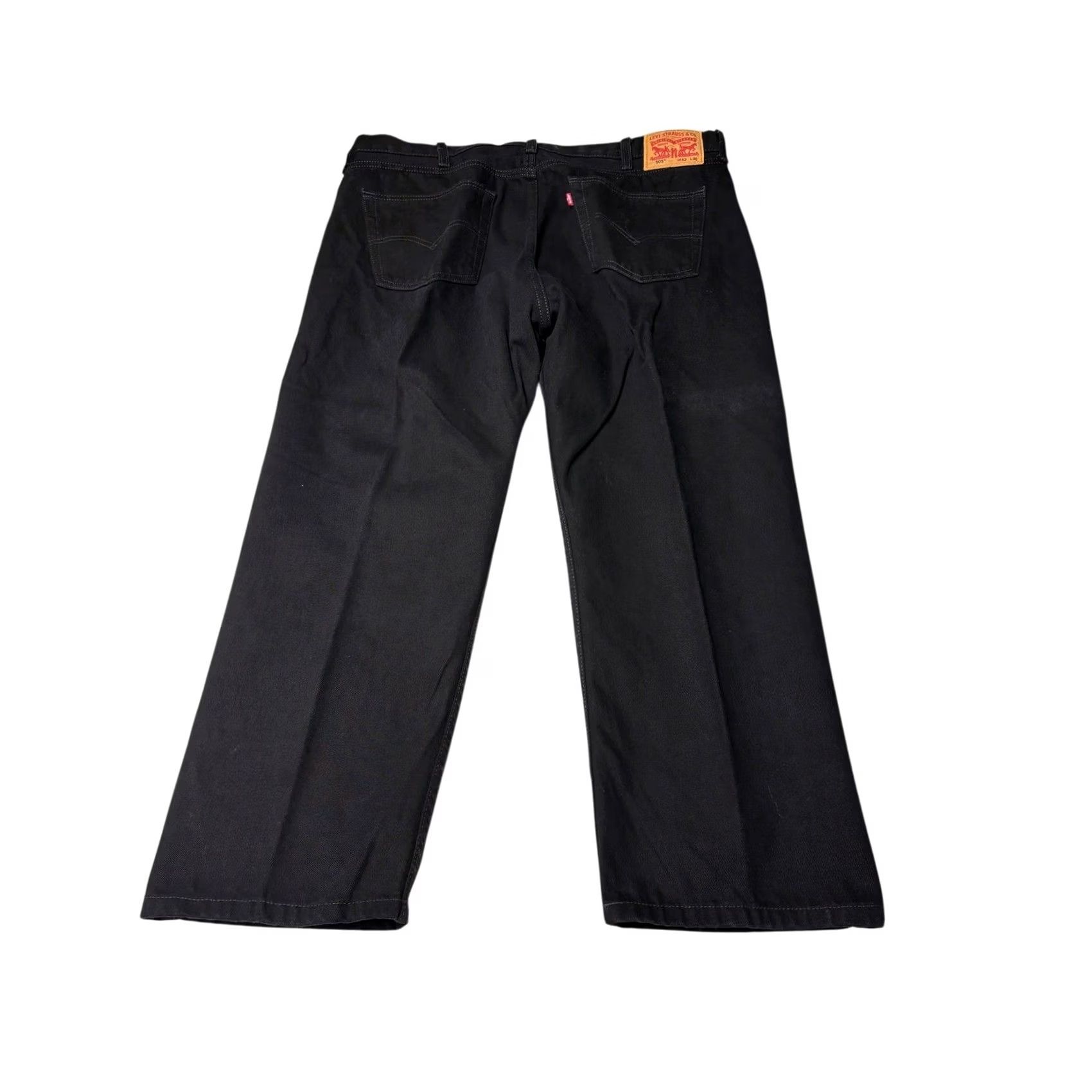 Levi's VINTAGE Levis 505 Regular Fit Black Jeans Mens W42 L28 Straight Leg Denim 00505-0260 Size US 42 / EU 58 - 7 Thumbnail