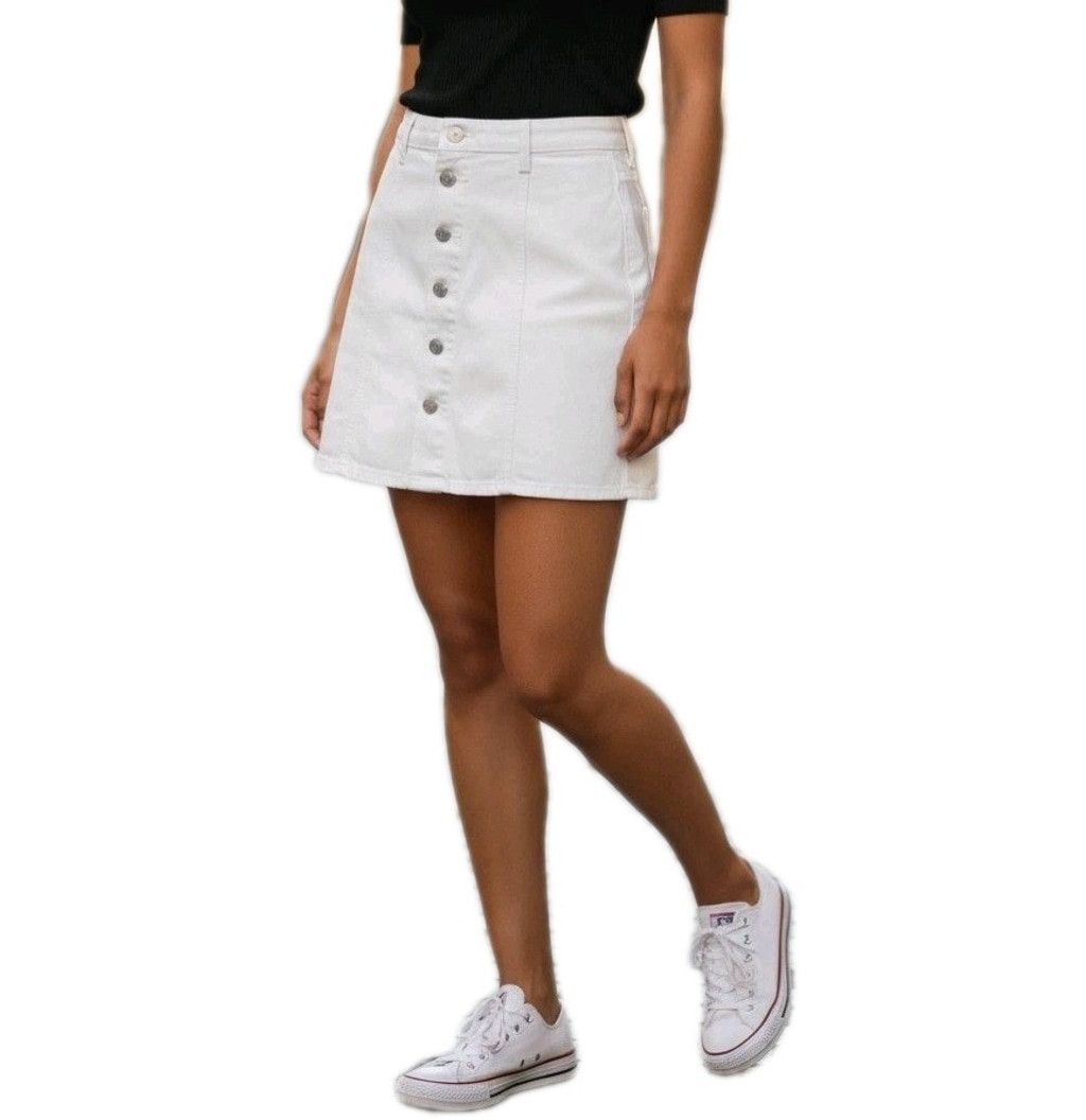 Levi's Levi's A-Line Front Button Women Beige Denim 100% Cotton Ski Size 26" / US 2 / IT 38 - 1 Thumbnail