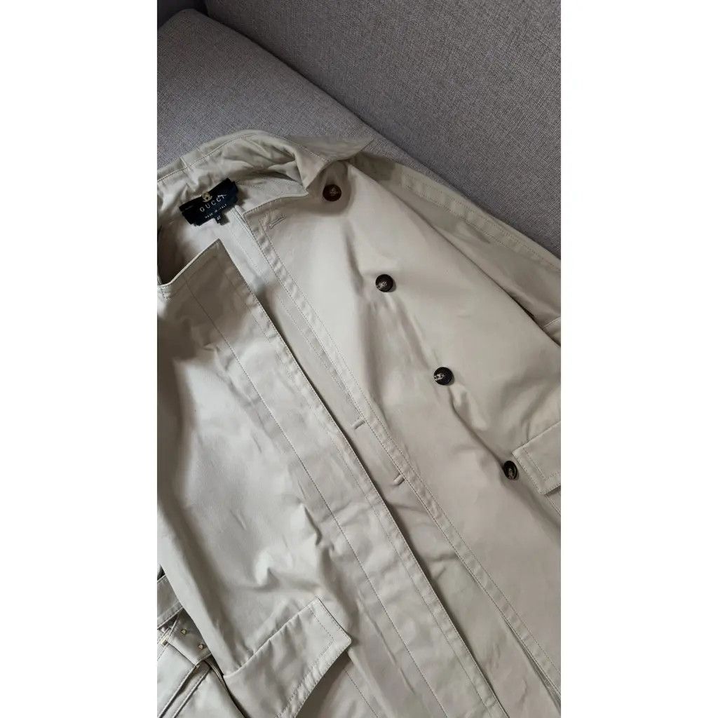 Gucci Gucci Beige Cotton Studded Logo Waist Belt Trench Coat IT40 Size S / US 4 / IT 40 - 7 Thumbnail