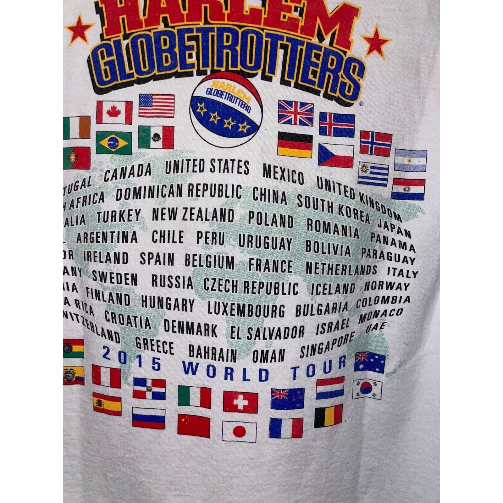 Harlem Globetrotters Harlem Globetrotters Shirt World Tour Basketball White Tee M Size US M / EU 48-50 / 2 - 11 Thumbnail
