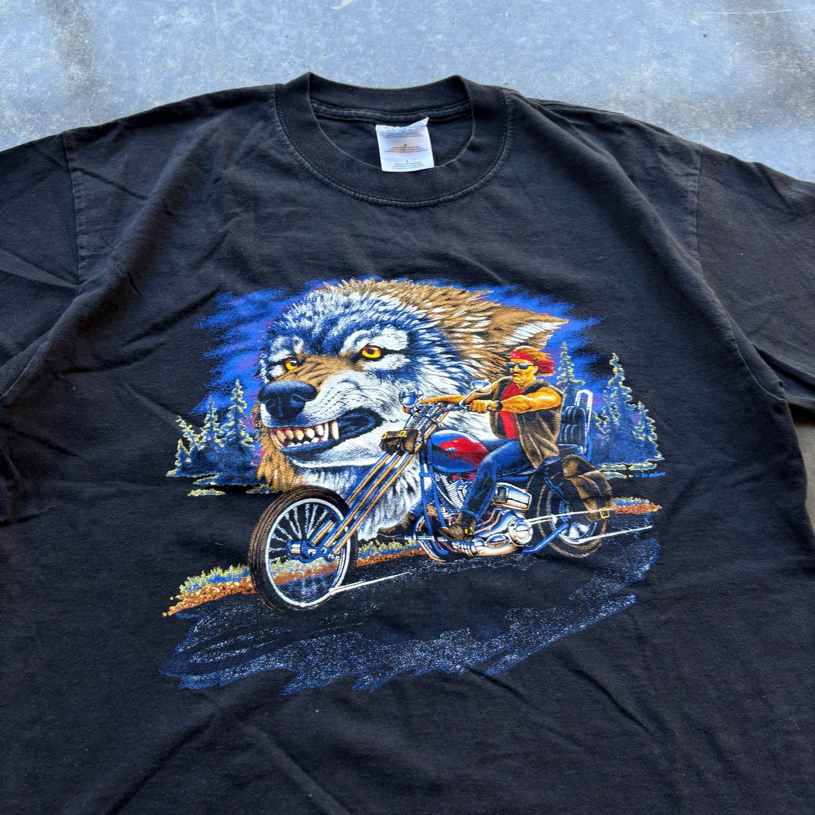 Harley Davidson Vintage 90s Biker T-shirt Harley Size US L / EU 52-54 / 3 - 2 Thumbnail
