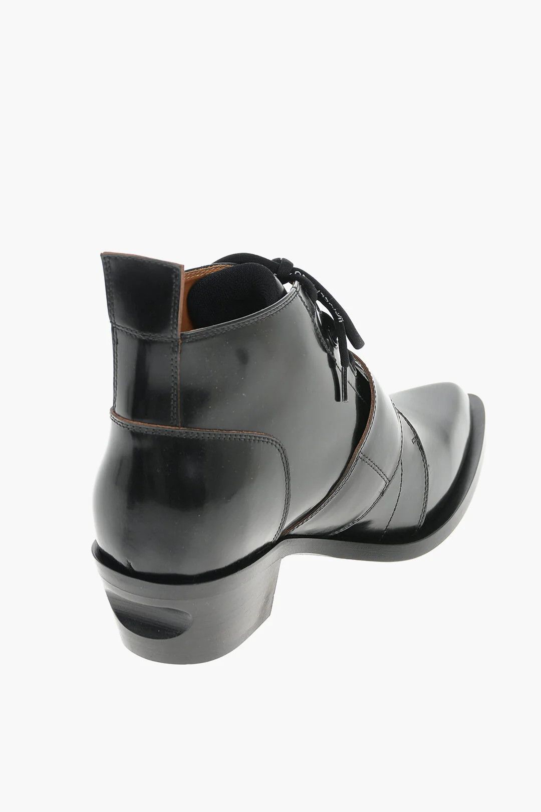 Off-White og1mm0426 Leather Western Ankle Boots in Black Size US 8 / EU 41 - 3 Thumbnail