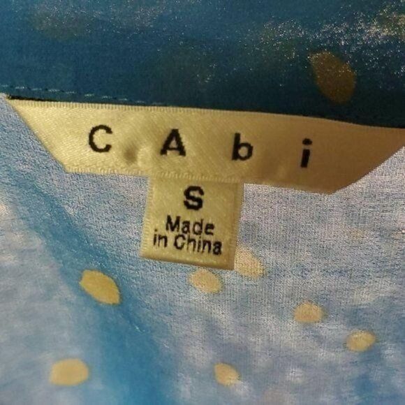 Designer CAbi Sheer Vneck Polka Dots Casual Button Down Sleeveless Sz Size S / US 4 / IT 40 - 2 Thumbnail