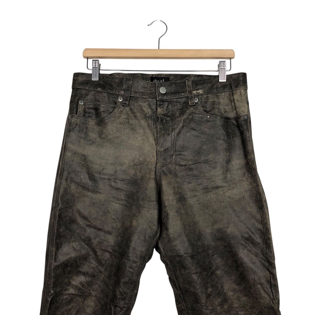 Japanese Brand 📌Vintage Biker Racing Leather Pants Dual Issey Miyake Size US 32 / EU 48 - 5 Thumbnail
