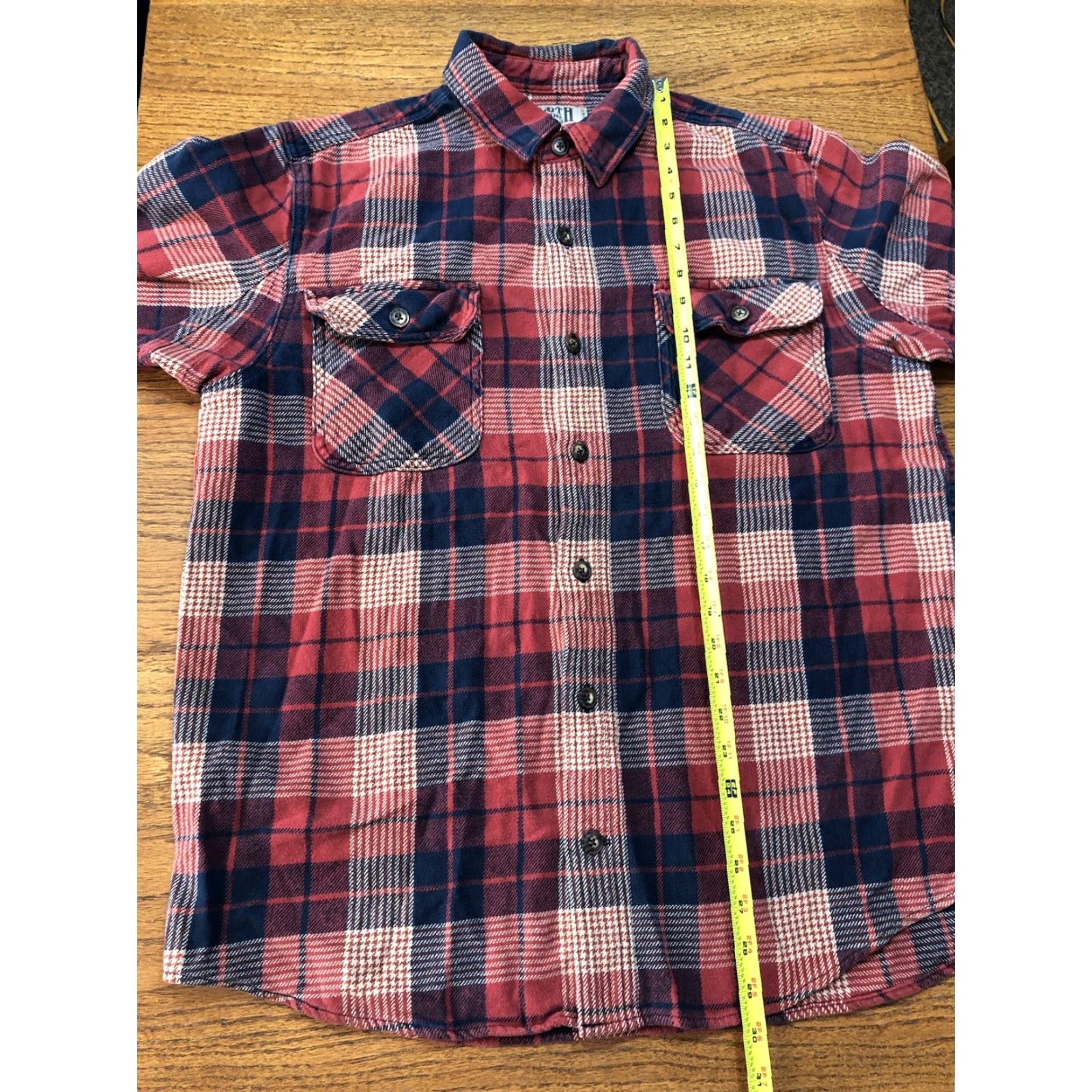 CO Duluth Trim Fit Flannel Shirt Mens Button-Down Plaid Red Blue Size US L / EU 52-54 / 3 - 5 Thumbnail