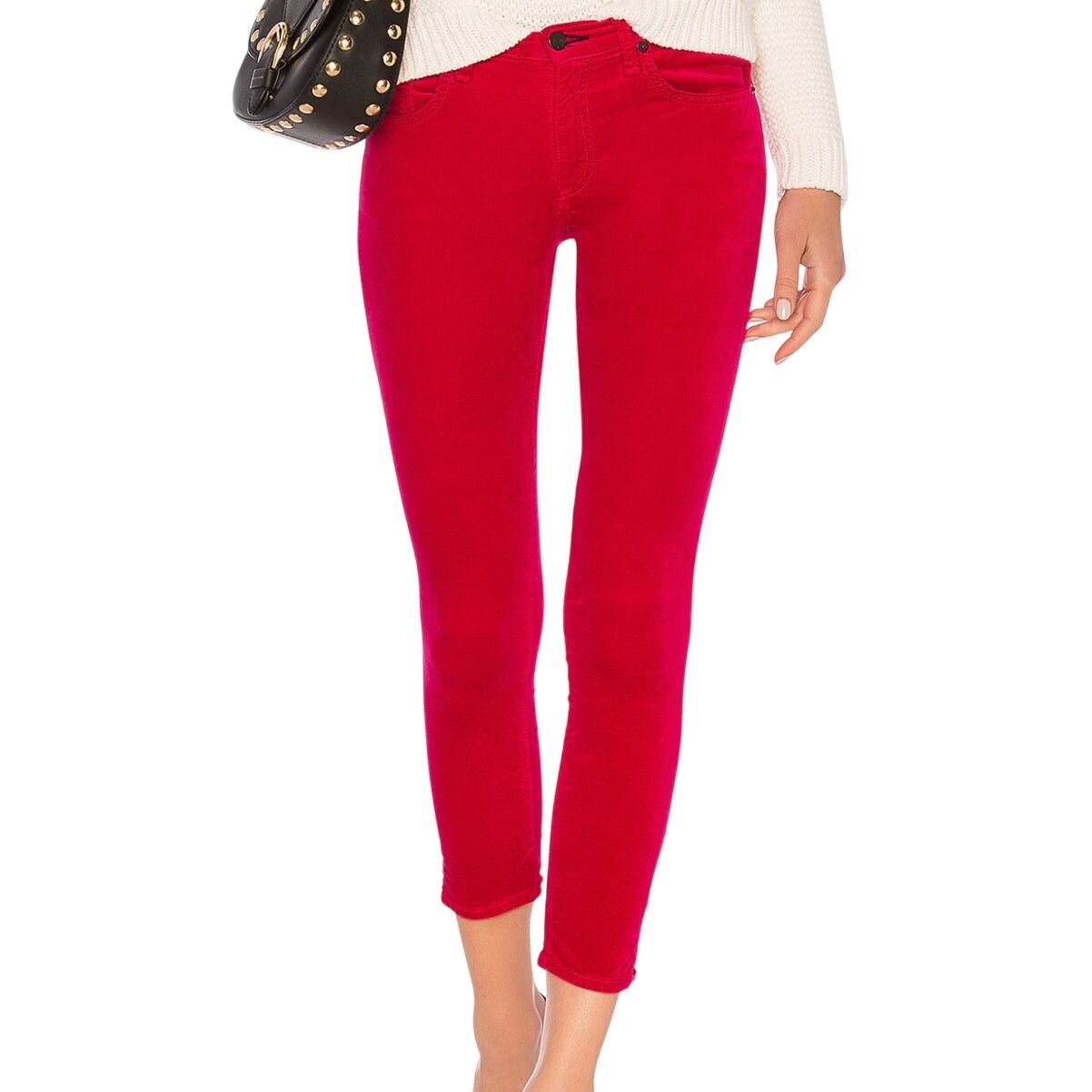 Rag & Bone Rag & Bone High Rise Skinny Pant in Fuschia Velvet, Size 25 Size 25" / US 0 / IT 36 - 1 Thumbnail