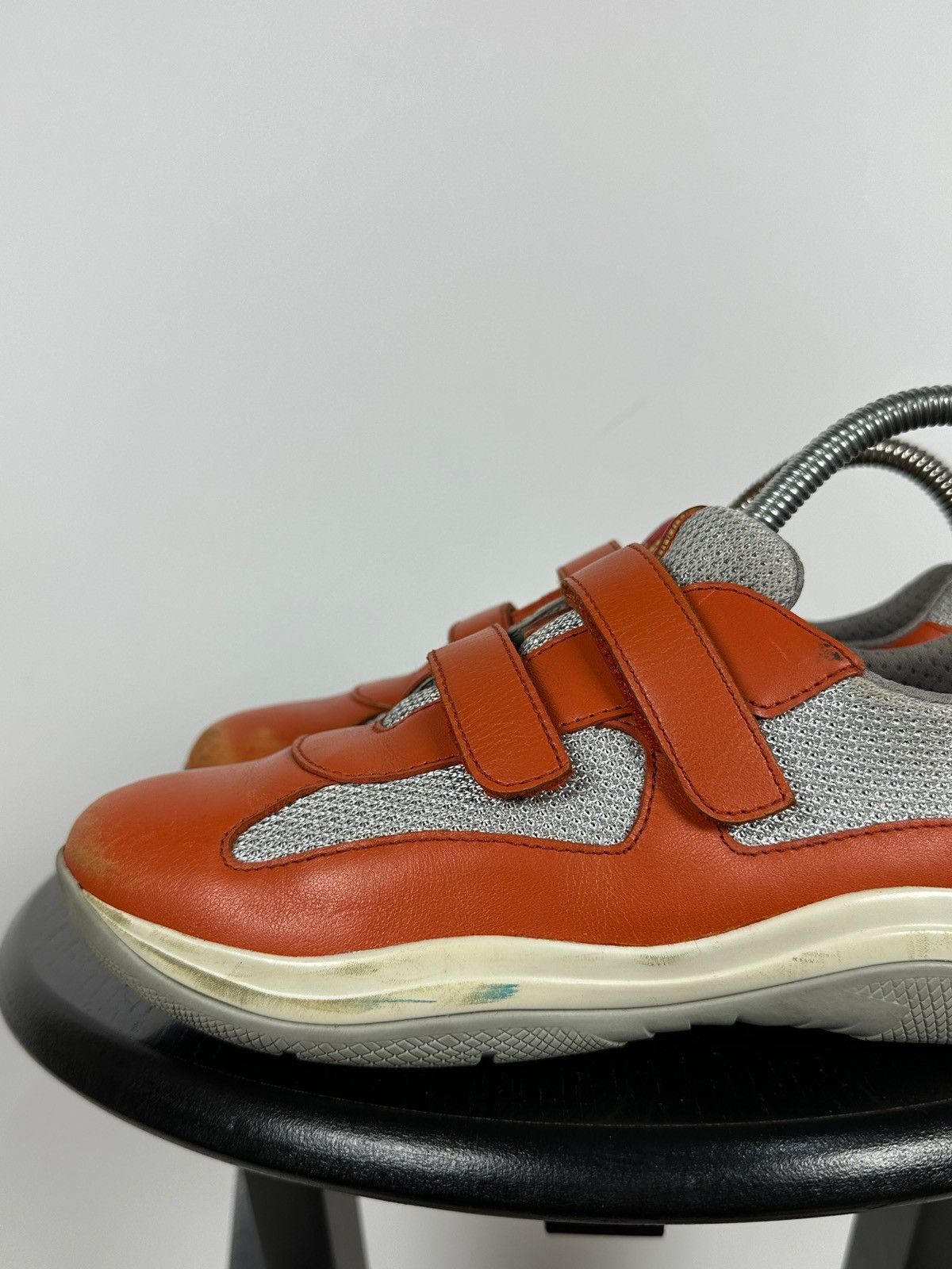 Prada Vintage Prada America’s Cup Orange Leather Sneakers Size US 5 / IT 35 - 12 Thumbnail