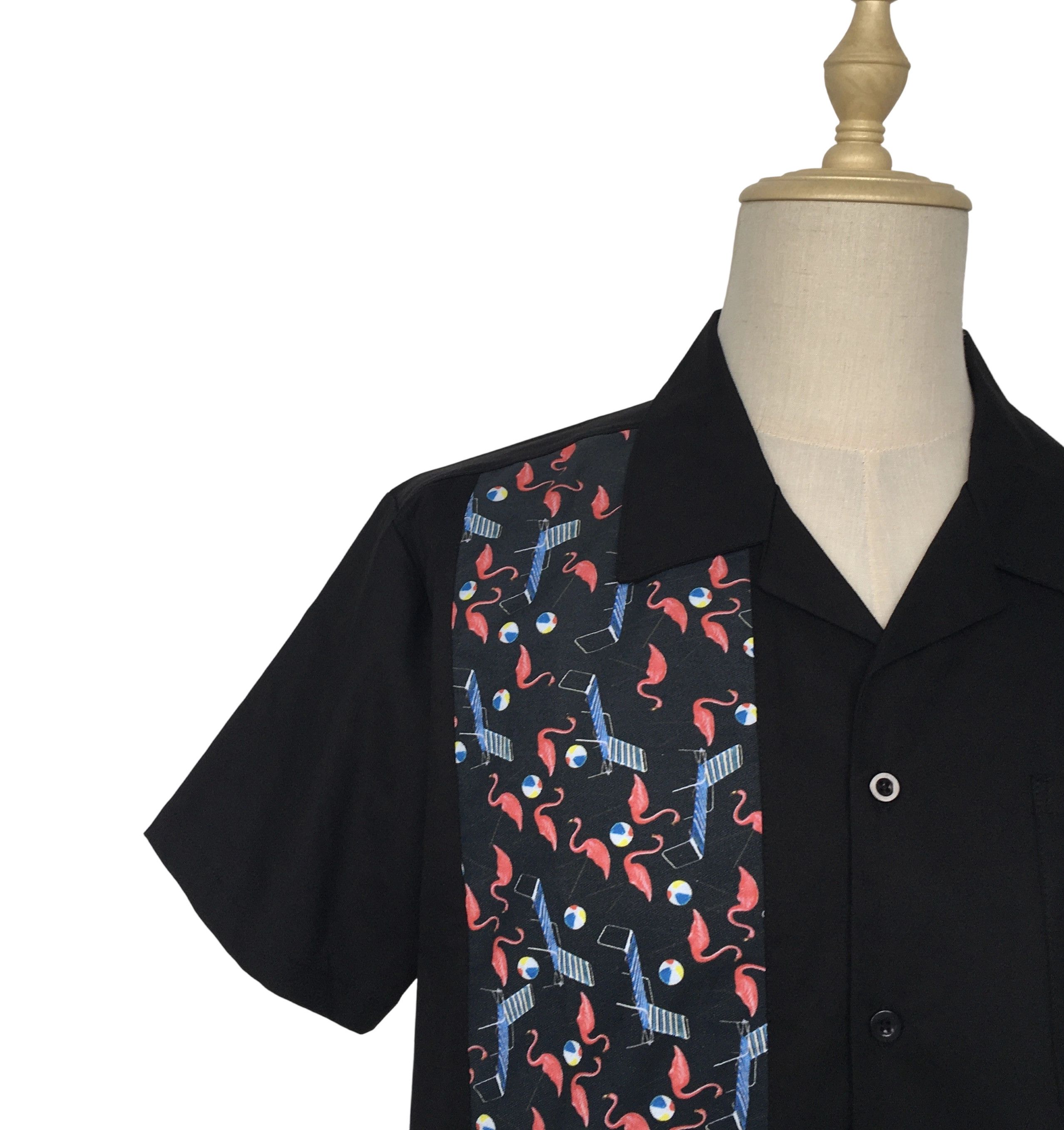 Other Black Casual Bowling Shirts Flamingo Panel Vintage Style Size US XL / EU 56 / 4 - 4 Thumbnail